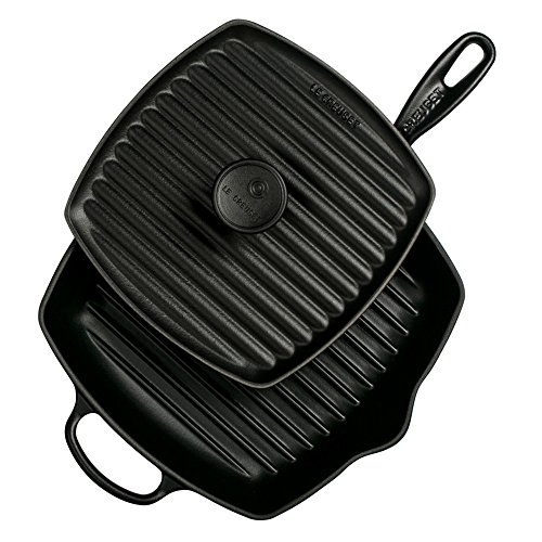 le-creuset-cast-iron-panini-press-and-signature-square-skillet-grill-set-10-1-4- image 2