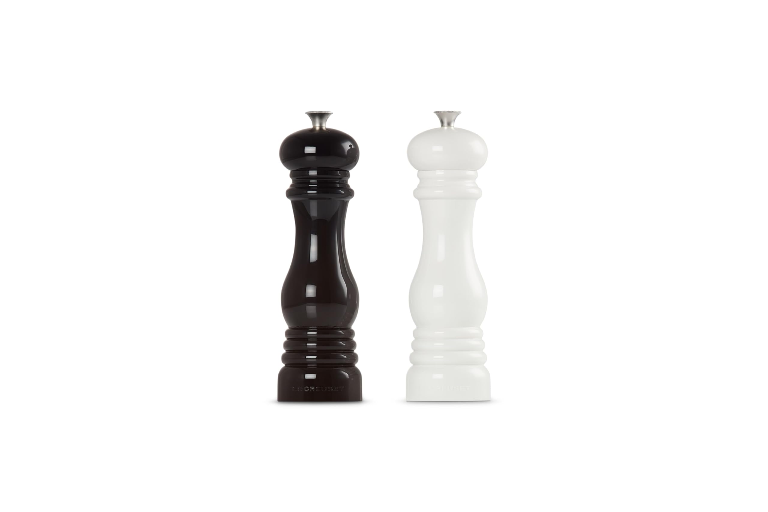 le-creuset-8-inch-salt-and-pepper-mill-set-black-white image 3