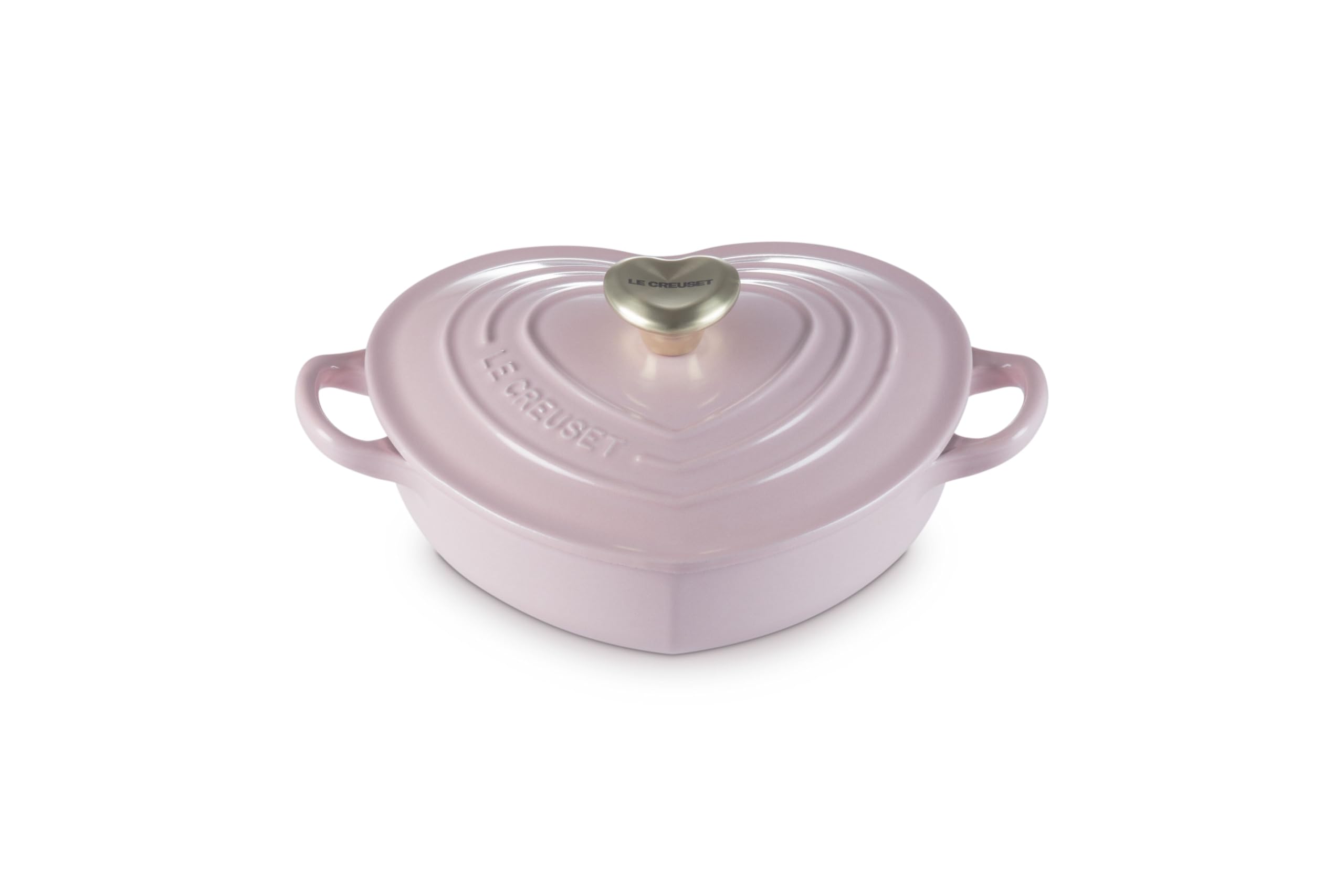 le-creuset-enameled-cast-iron-shallow-heart-cocotte-1-25-qt-chiffon-pink-with-li image 1