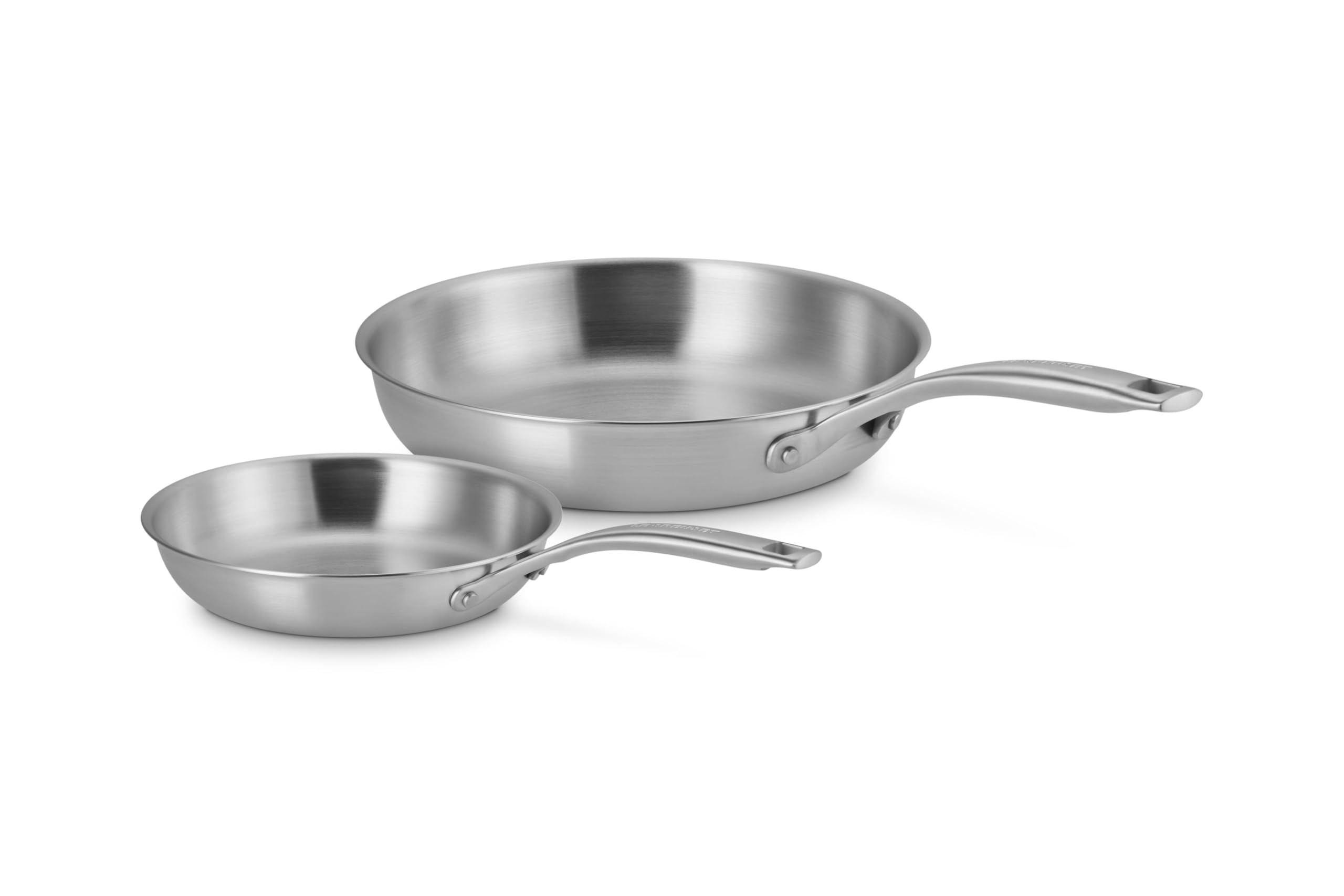 le-creuset-essential-stainless-steel-fry-pan-set-2-piece-8-inch-and-10-inch image 1