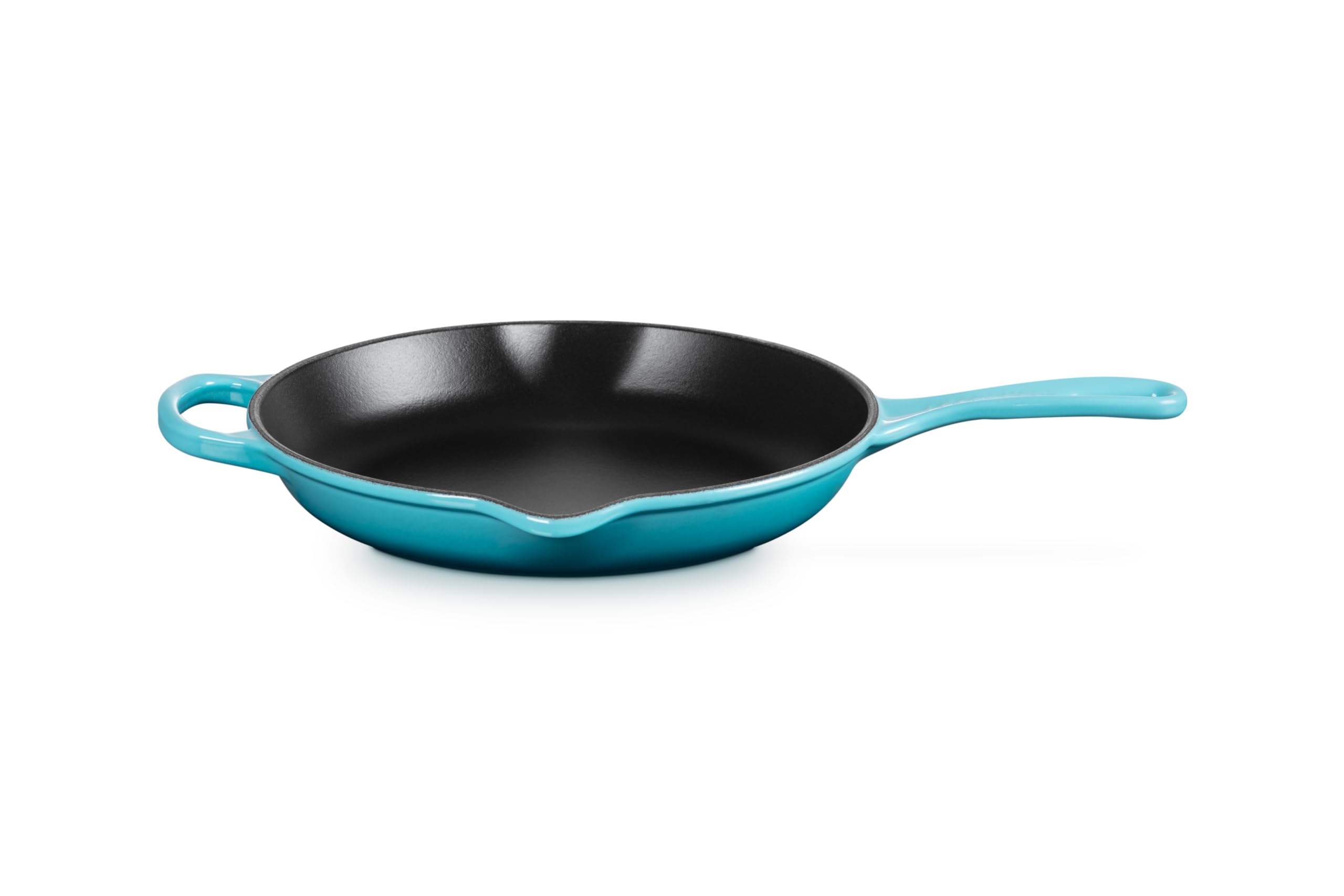 le-creuset-signature-iron-handle-skillet-10-25-inch-enameled-cast-iron-caribbean image 2