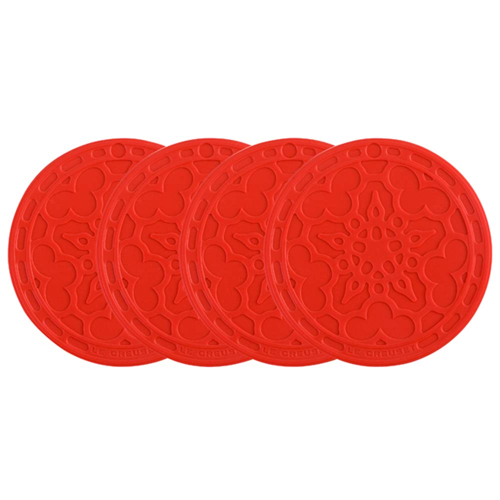 le-creuset-silicone-french-coasters-set-of-4-4-inch-white image 2