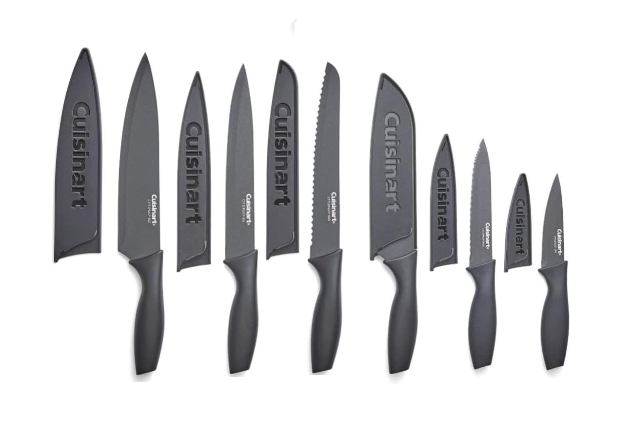 cuisinart-advantage-12-piece-ceramic-coated-knife-set-with-blade-guards-soft-bla image 1