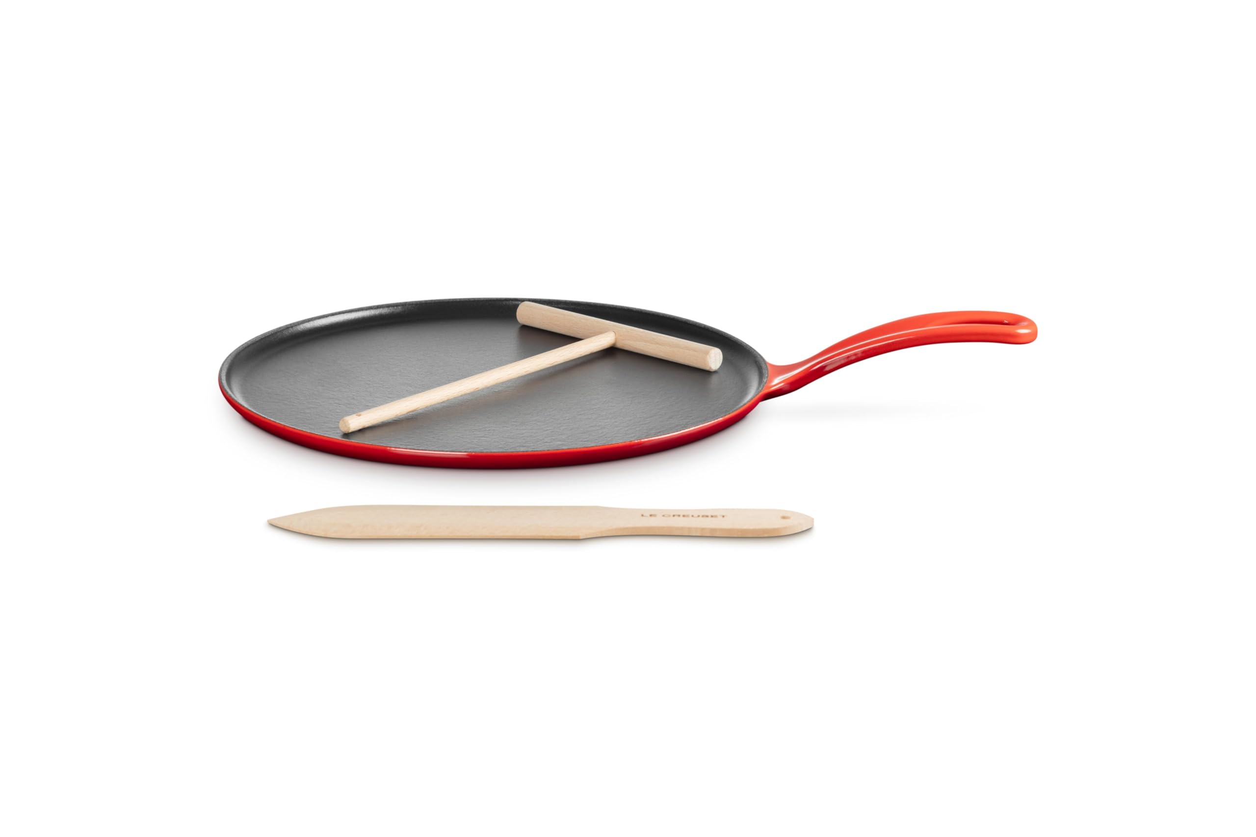 le-creuset-enameled-cast-iron-traditional-round-crepe-pan-10-25-cerise image 2