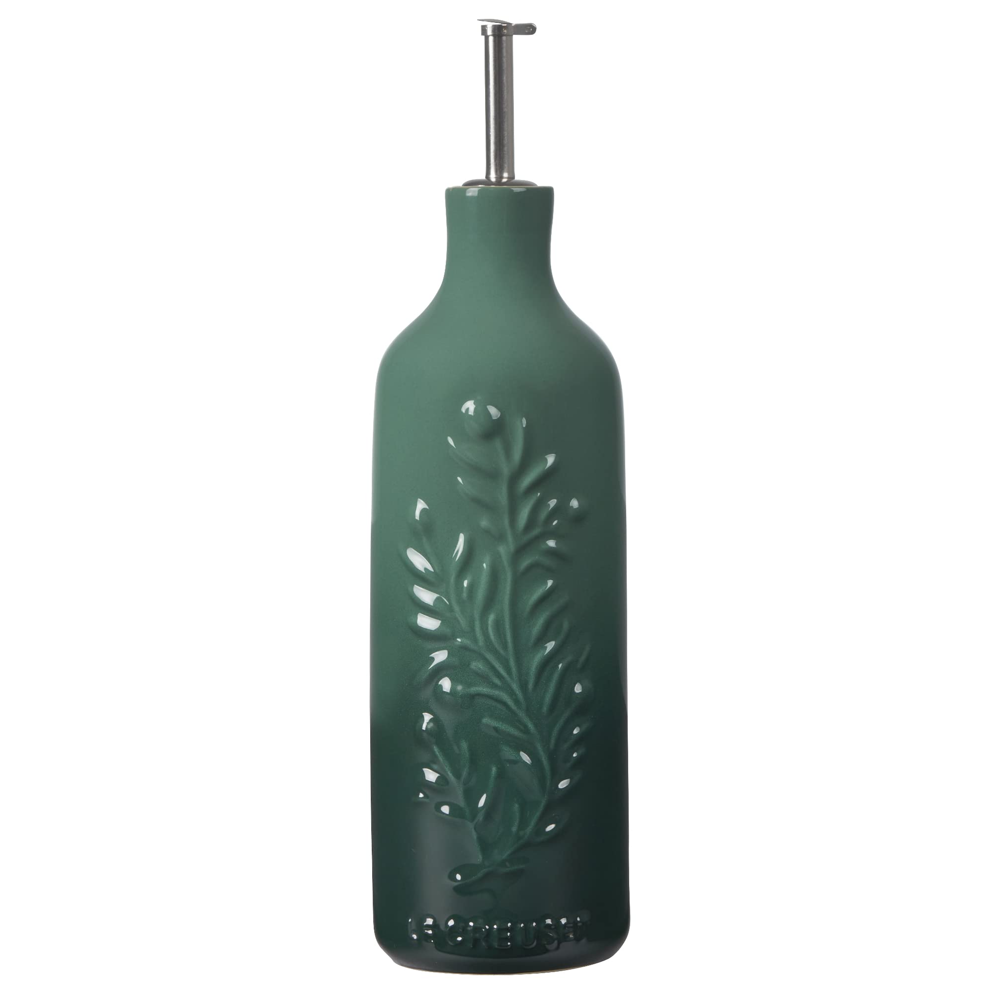 le-creuset-olive-branch-collection-stoneware-oil-cruet-9-inch-artichaut image 1