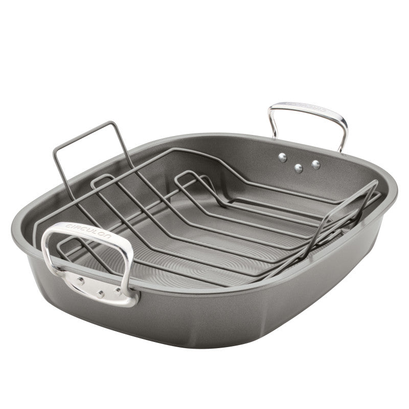 circulon-18-inch-by-15-inch-nonstick-oval-roaster-with-rack image 1