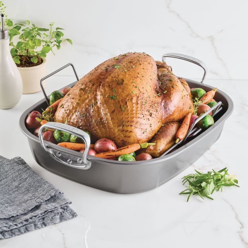 circulon-18-inch-by-15-inch-nonstick-oval-roaster-with-rack image 2