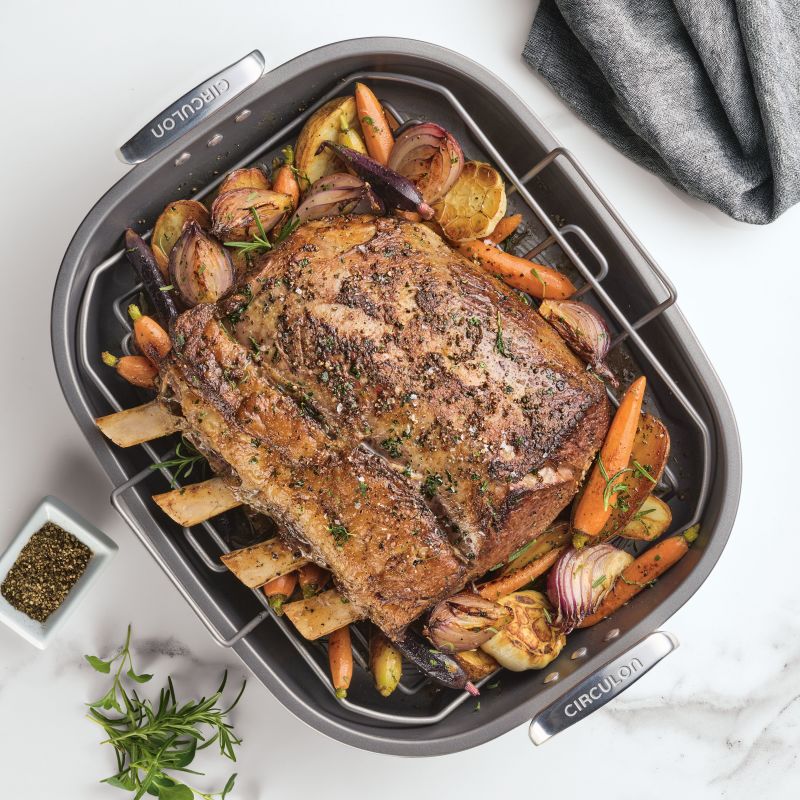 circulon-18-inch-by-15-inch-nonstick-oval-roaster-with-rack image 3