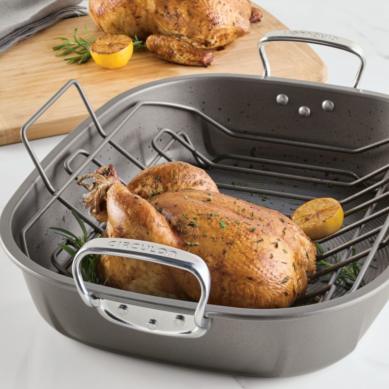 circulon-18-inch-by-15-inch-nonstick-oval-roaster-with-rack image 4