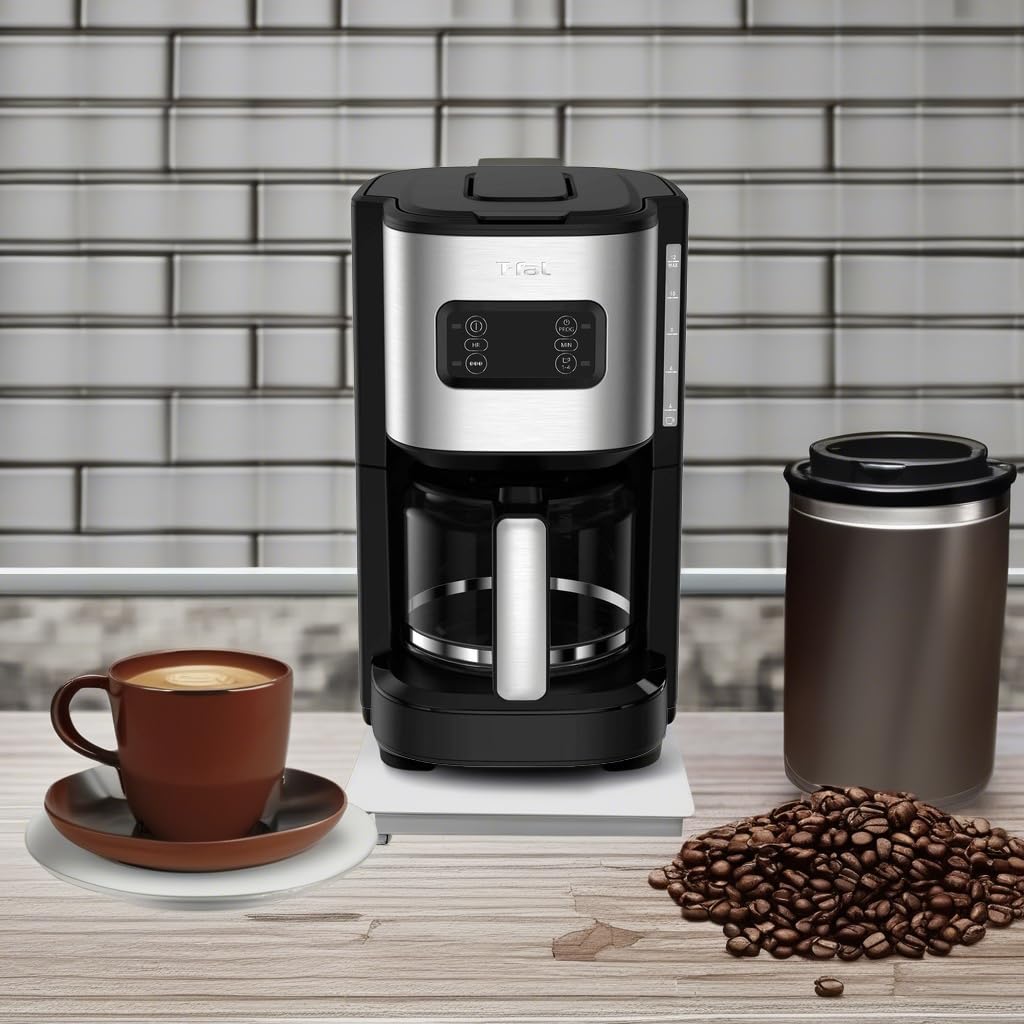 t-fal-element-12-cup-programmable-drip-coffee-maker-with-glass-carafe-black image 5