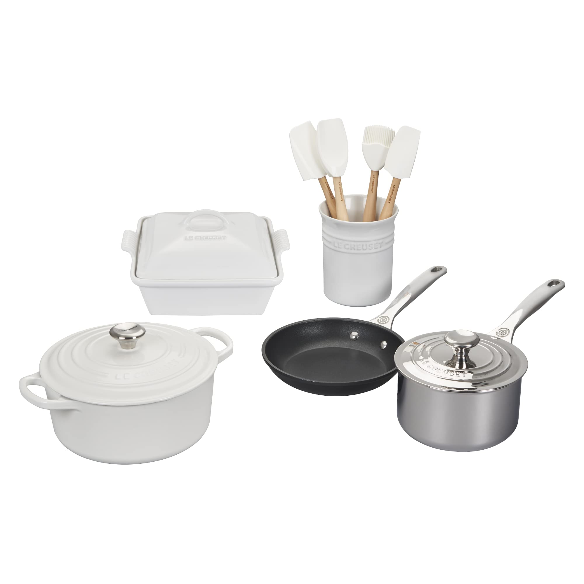 le-creuset-mixed-material-cookware-set-12pc-white image 1