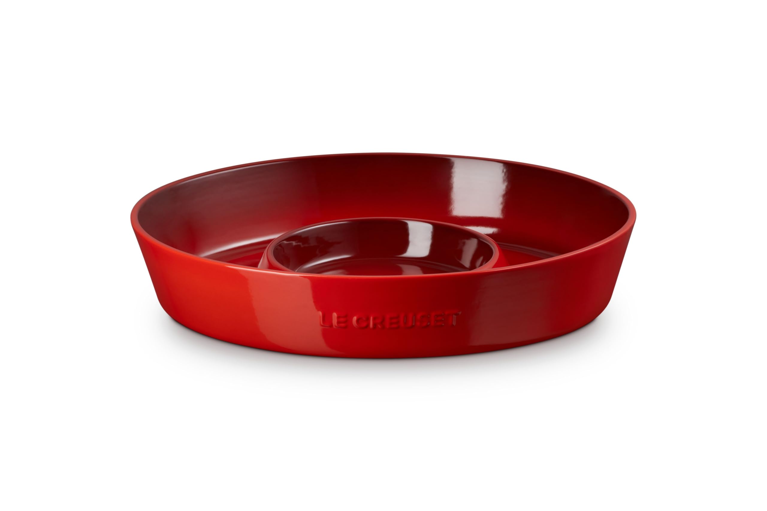 le-creuset-stoneware-signature-oval-chip-and-dip-platter-13-cerise image 2