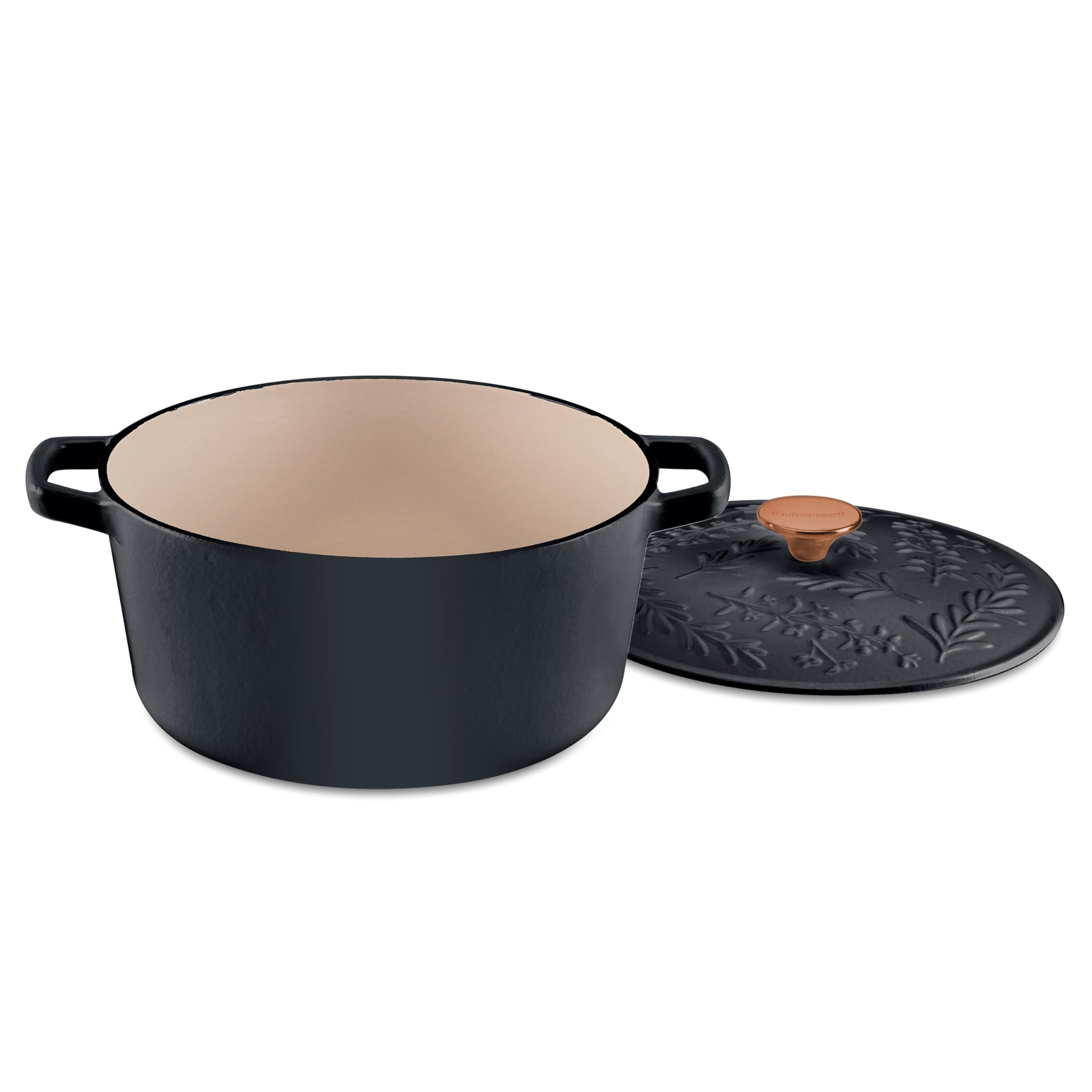 cuisinart-earth-essence-5-qt-cast-iron-casserole-with-cover-rosemary-thyme-ci650 image 1