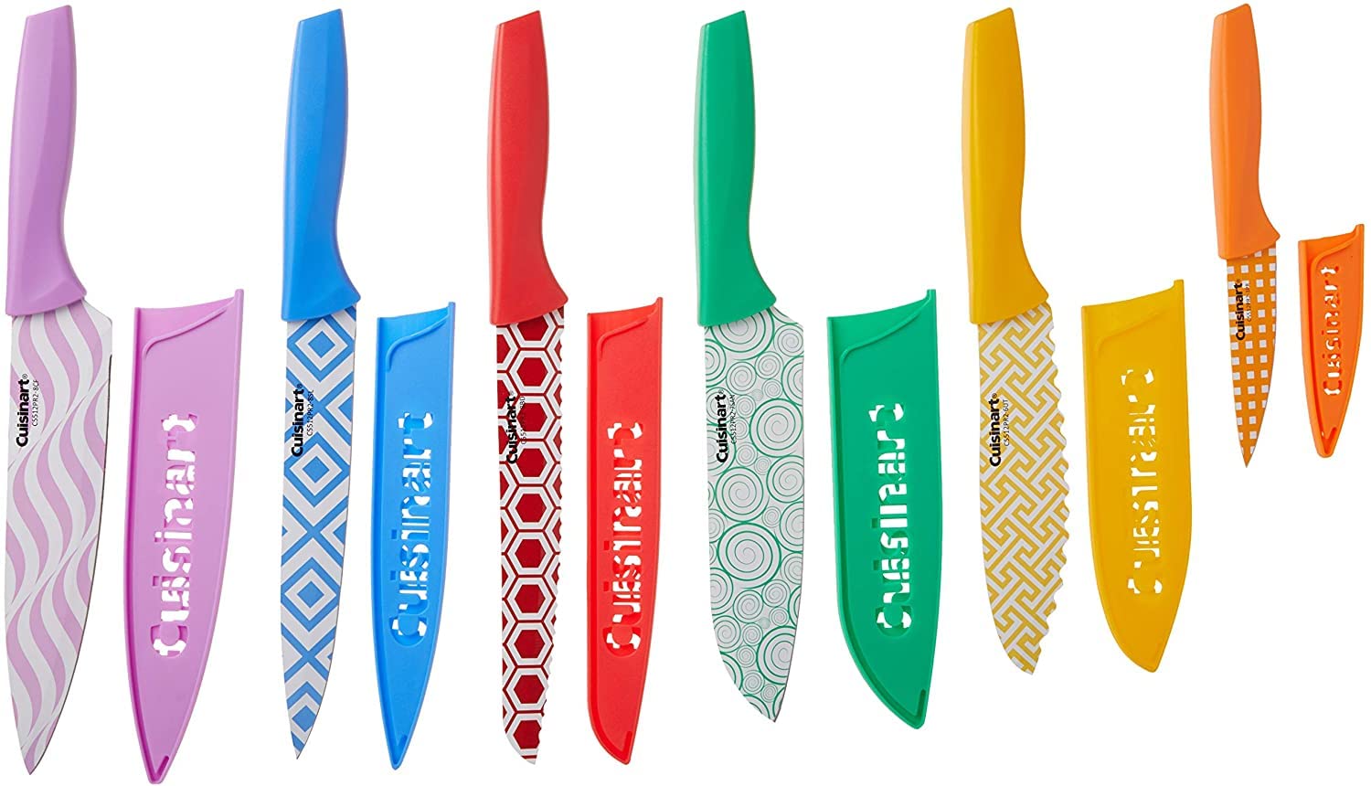 cuisinart-advantage-12-piece-printed-knife-set-with-blade-guards-multicolor image 1