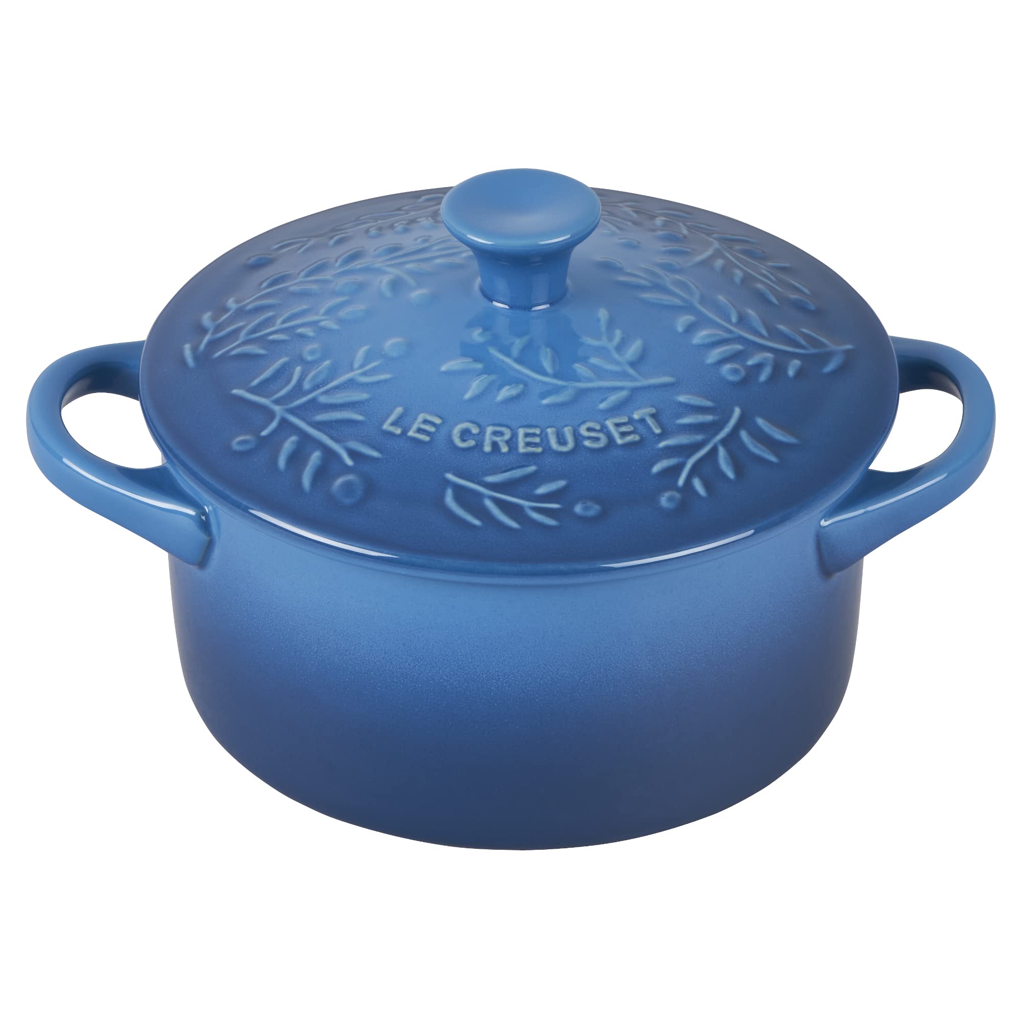 le-creuset-olive-branch-collection-stoneware-mini-round-cocotte-24-oz-marseille- image 1