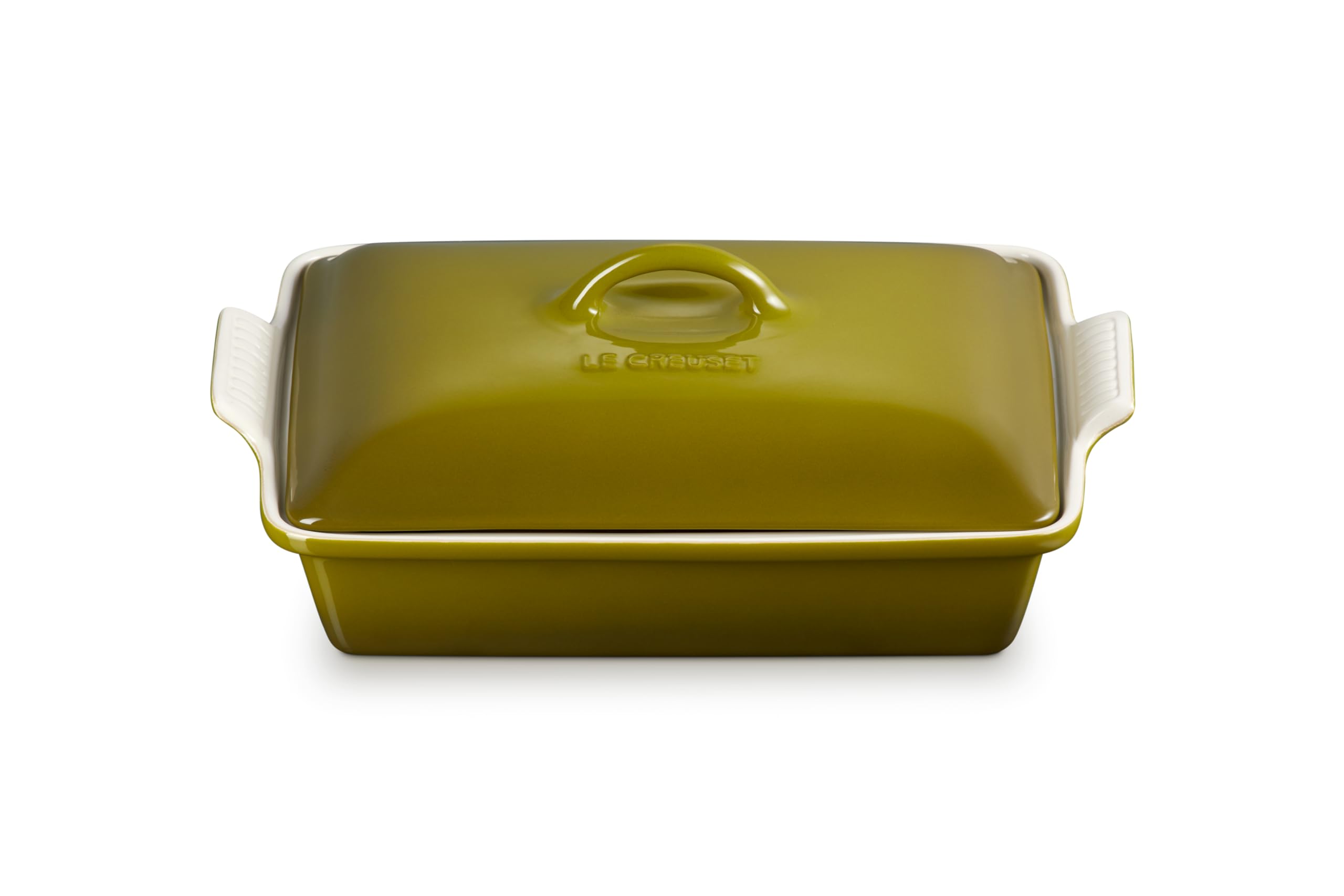 le-creuset-stoneware-heritage-rectangular-covered-casserole-4-qt-olive image 1