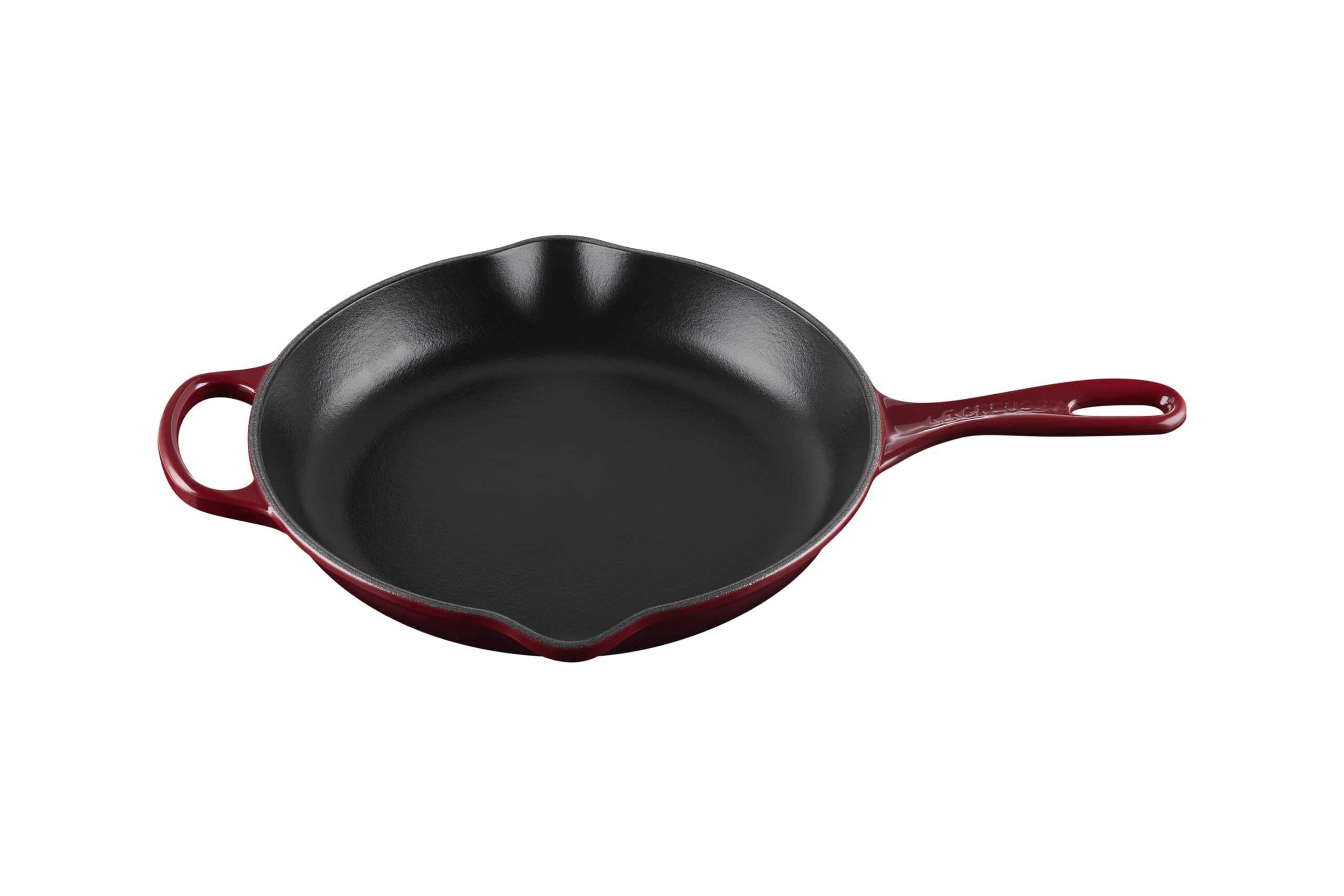 le-creuset-enameled-cast-iron-signature-iron-handle-skillet-10-25-garnet image 1
