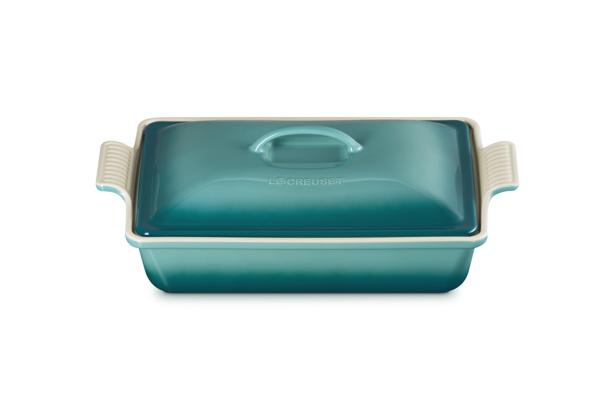 le-creuset-stoneware-heritage-covered-rectangular-casserole-4-qt-12-x-9-riviera image 1