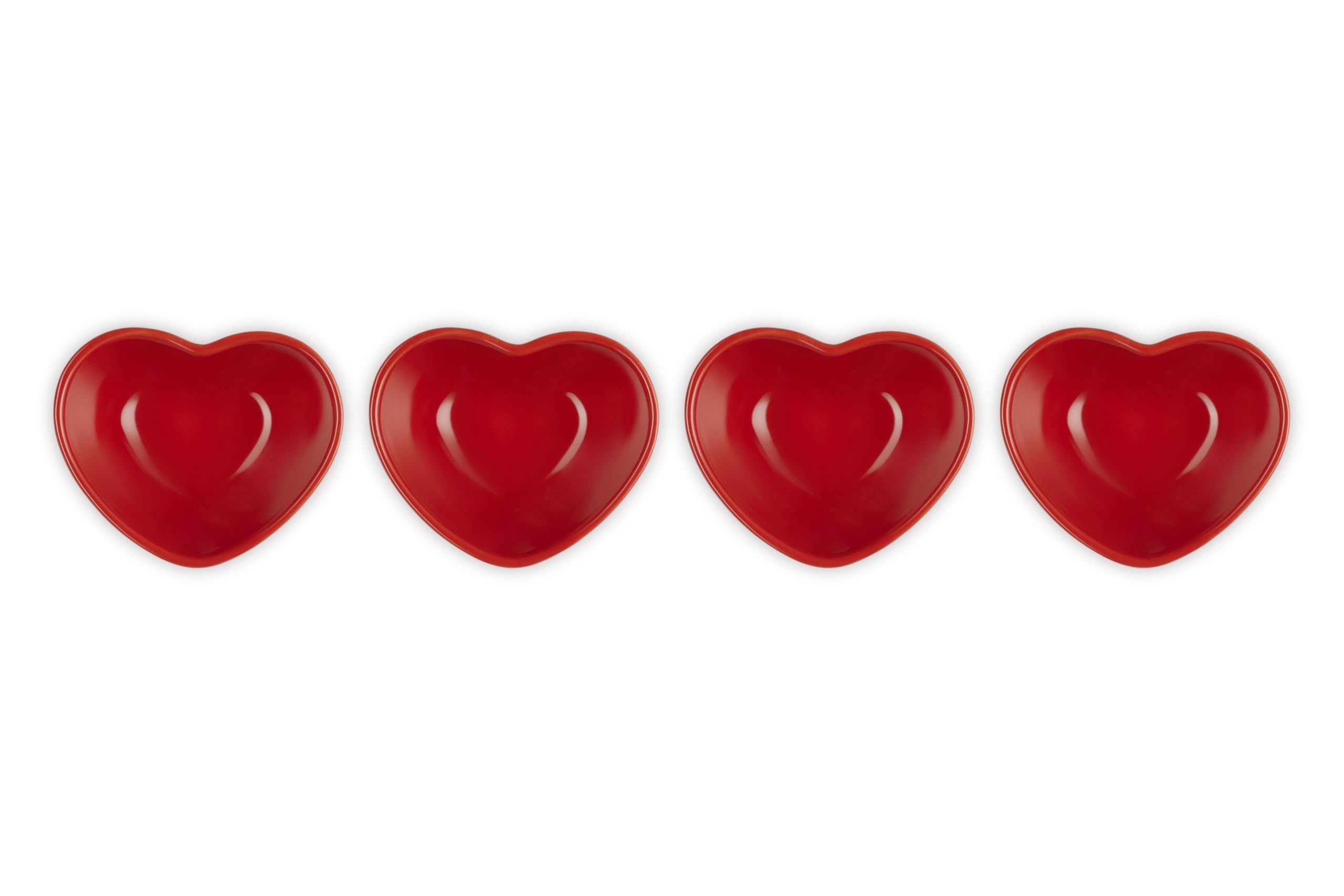 le-creuset-stoneware-set-of-4-mini-heart-pinch-bowls-cerise image 4