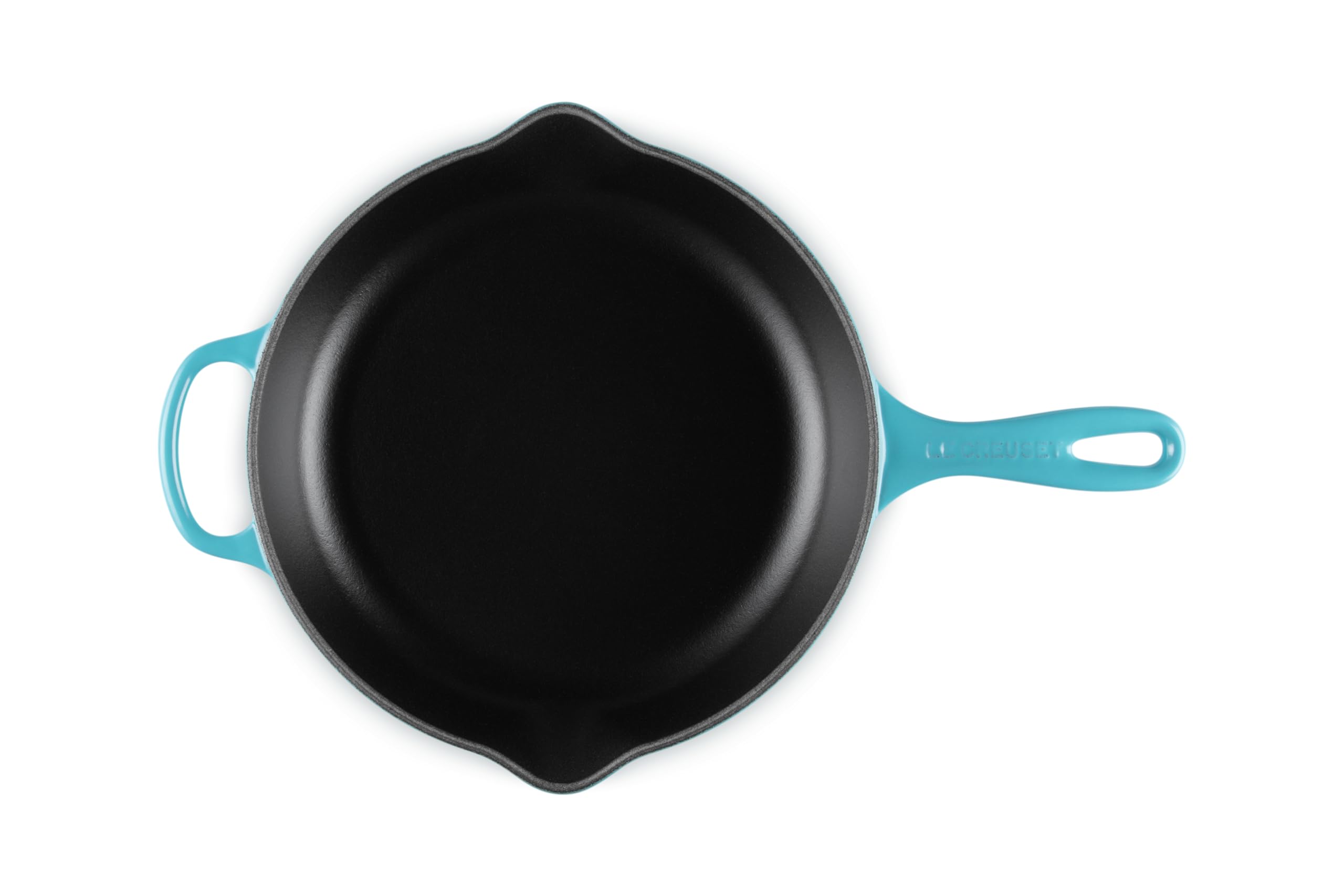 le-creuset-signature-iron-handle-skillet-10-25-inch-enameled-cast-iron-caribbean image 4