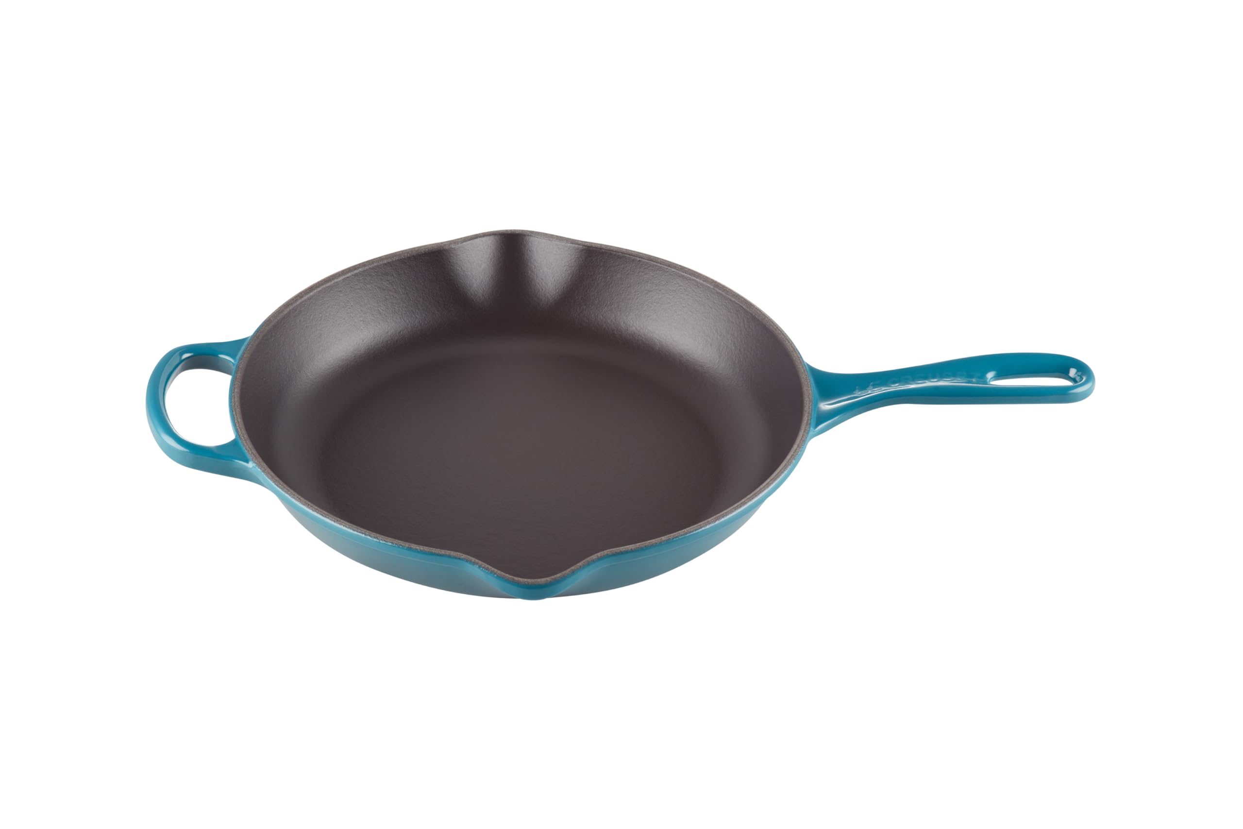 le-creuset-enameled-cast-iron-signature-iron-handle-skillet-10-25-deep-teal image 2