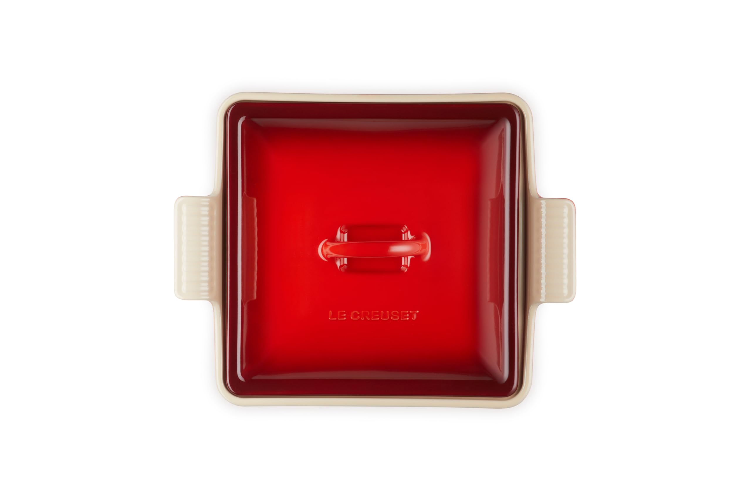 le-creuset-stoneware-heritage-shallow-square-casserole-2-qt-9-inch-cerise image 2