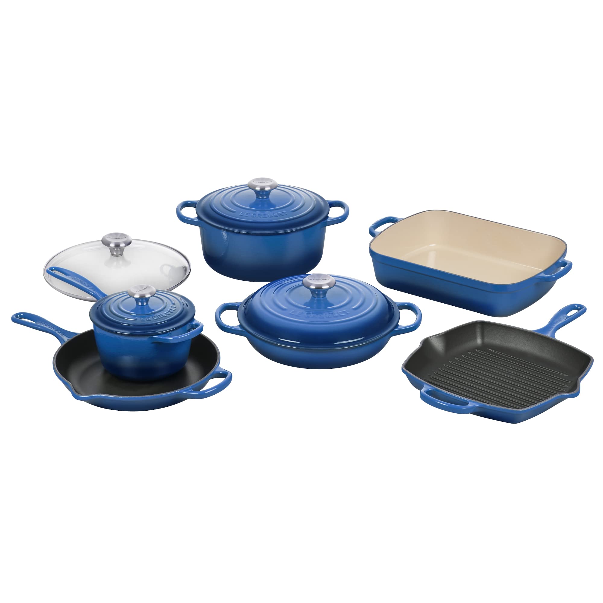 le-creuset-signature-enameled-cast-iron-cookware-set-10-piece-marseille image 1