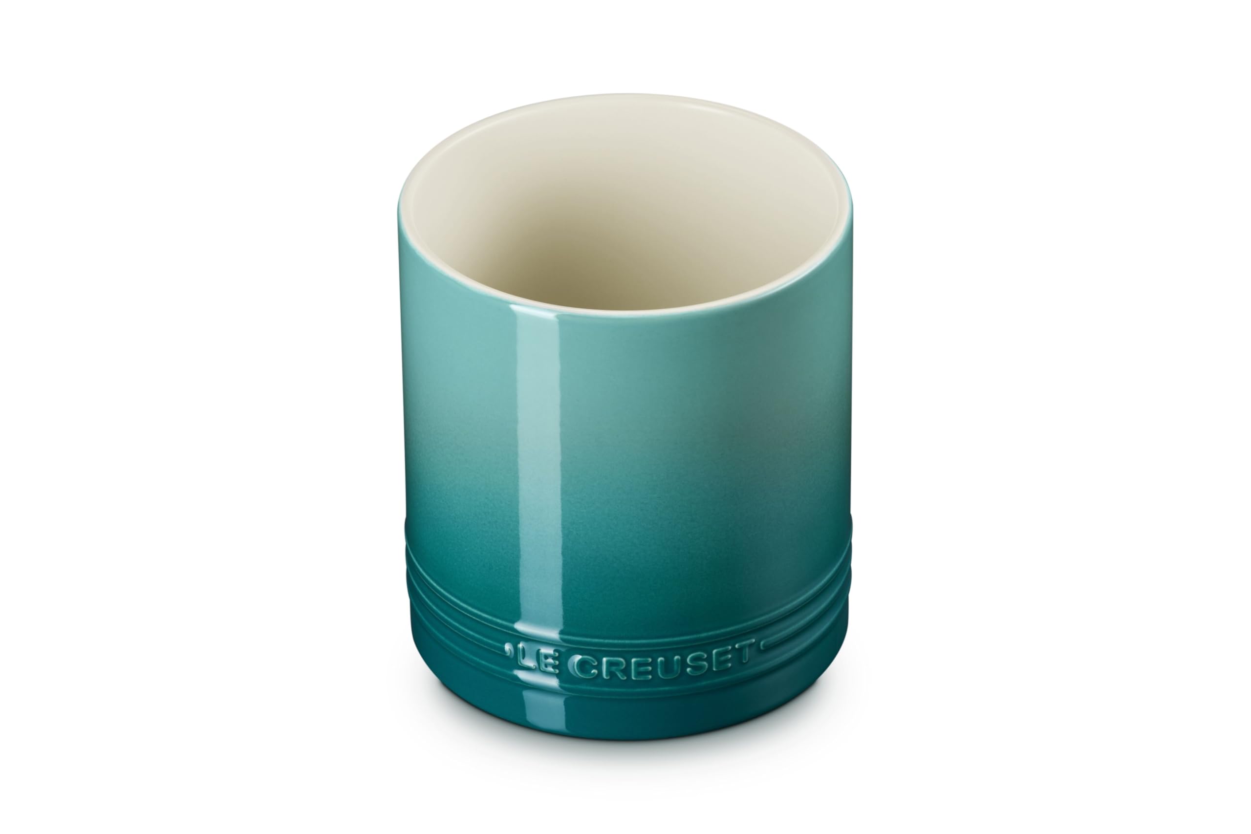 le-creuset-signature-straight-wall-stoneware-utensil-crock-1-qt-riviera image 1