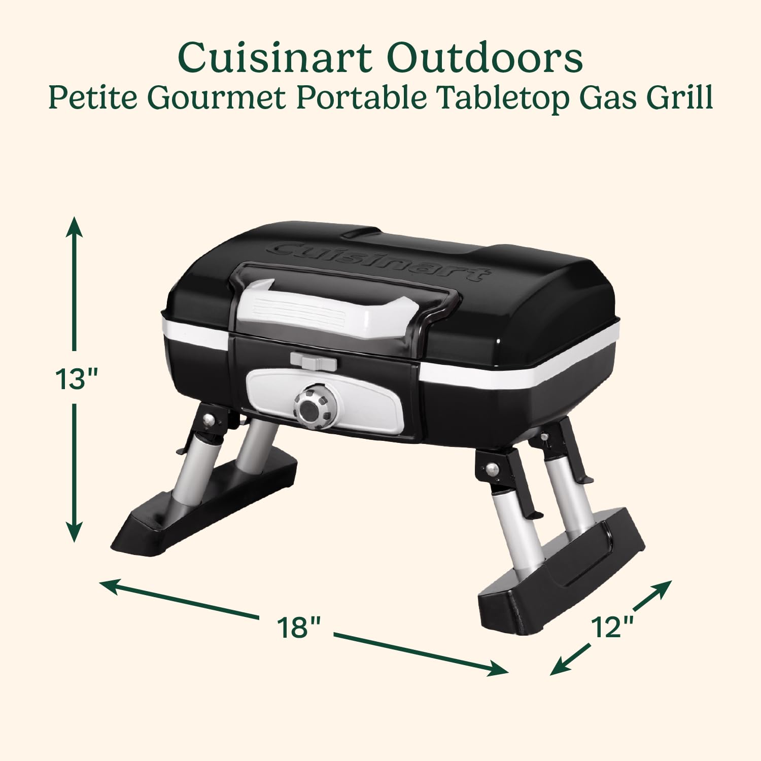 cuisinart-petite-gourmet-portable-gas-grill-5-500-btu-propane-tabletop-grill-wit image 2