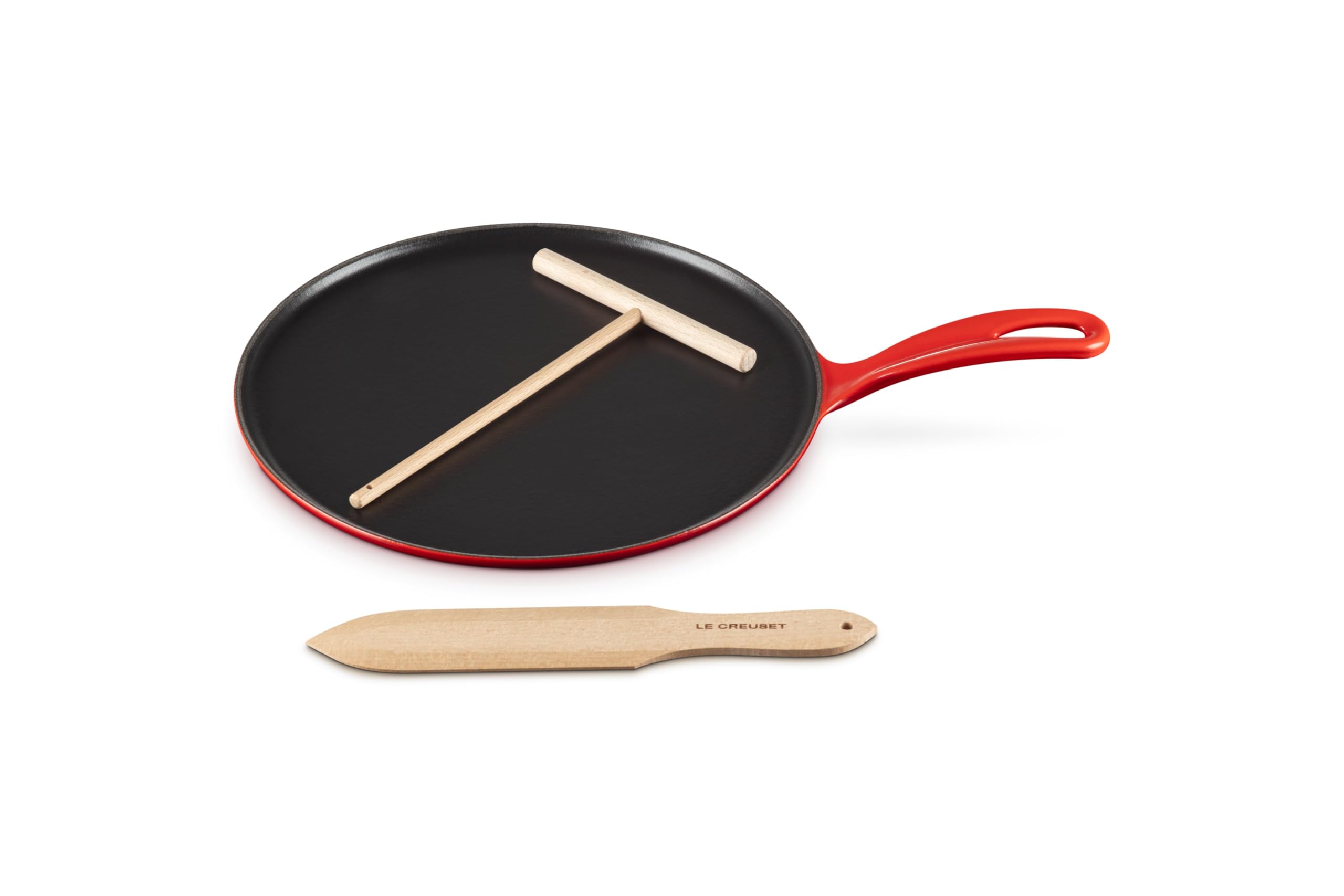 le-creuset-enameled-cast-iron-traditional-round-crepe-pan-10-25-cerise image 1