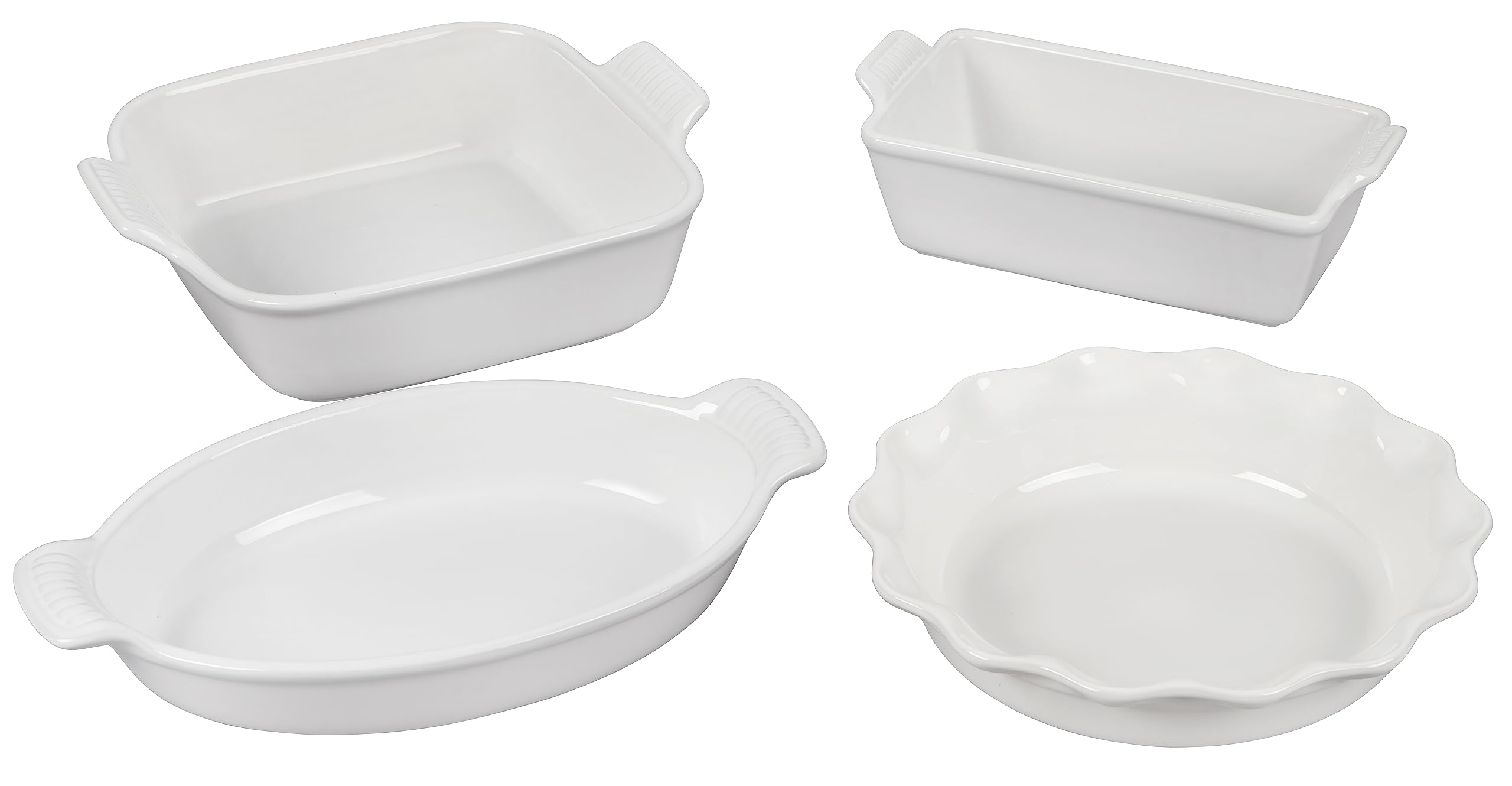 le-creuset-heritage-stoneware-4-piece-bakeware-set-white image 1