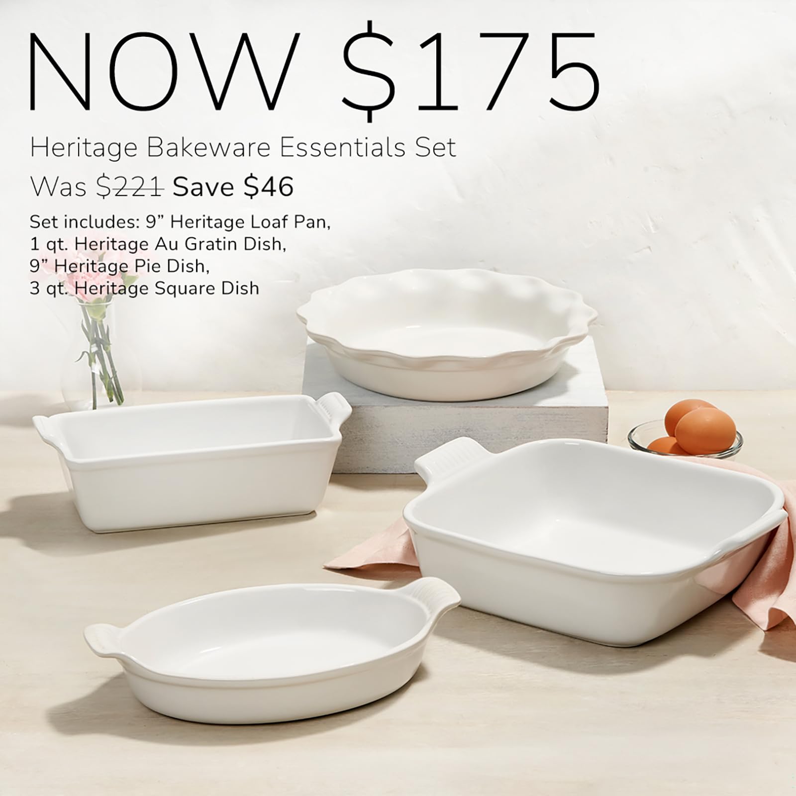le-creuset-heritage-stoneware-4-piece-bakeware-set-oyster image 3