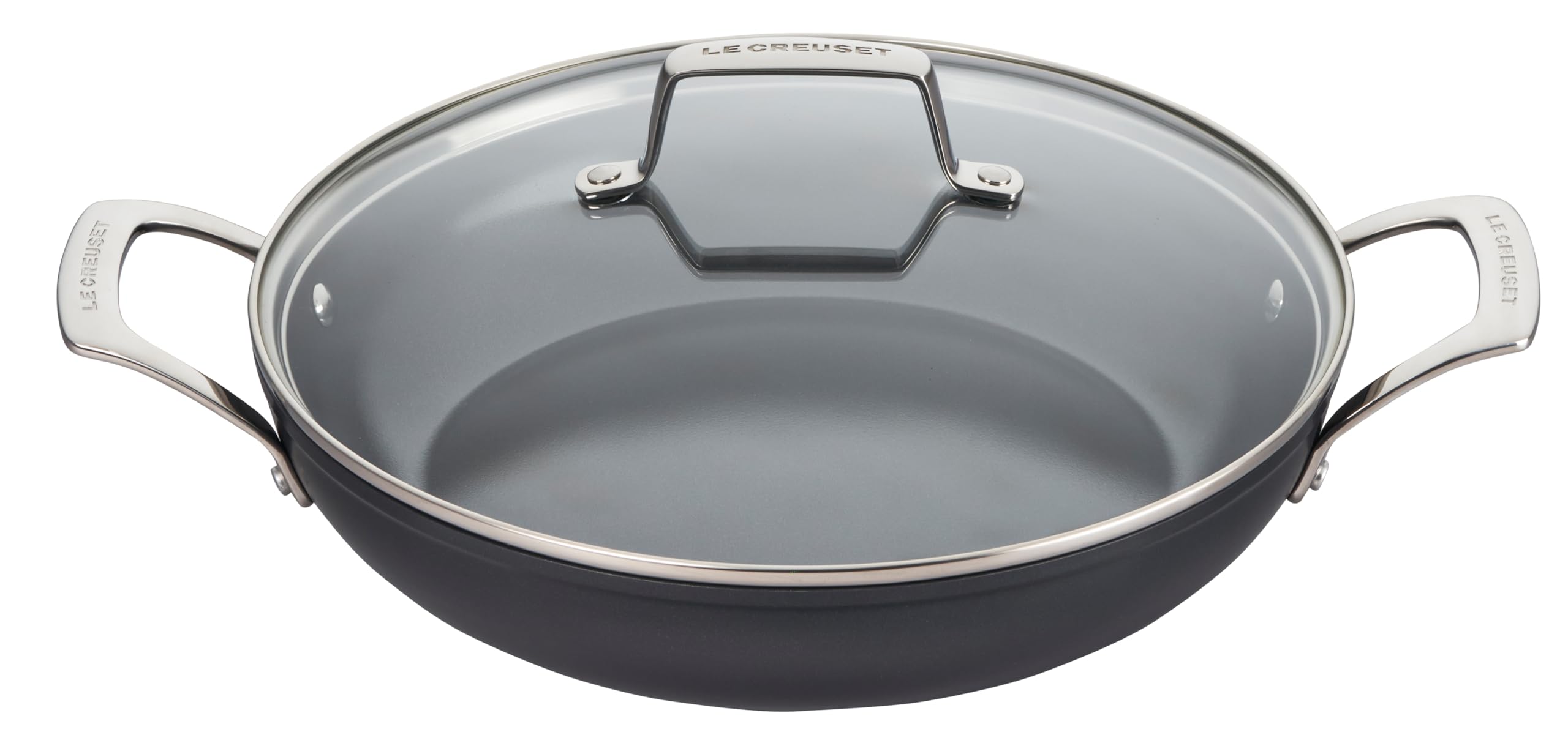 le-creuset-essential-non-stick-ceramic-shallow-braiser-with-glass-lid-3-5-qt image 1