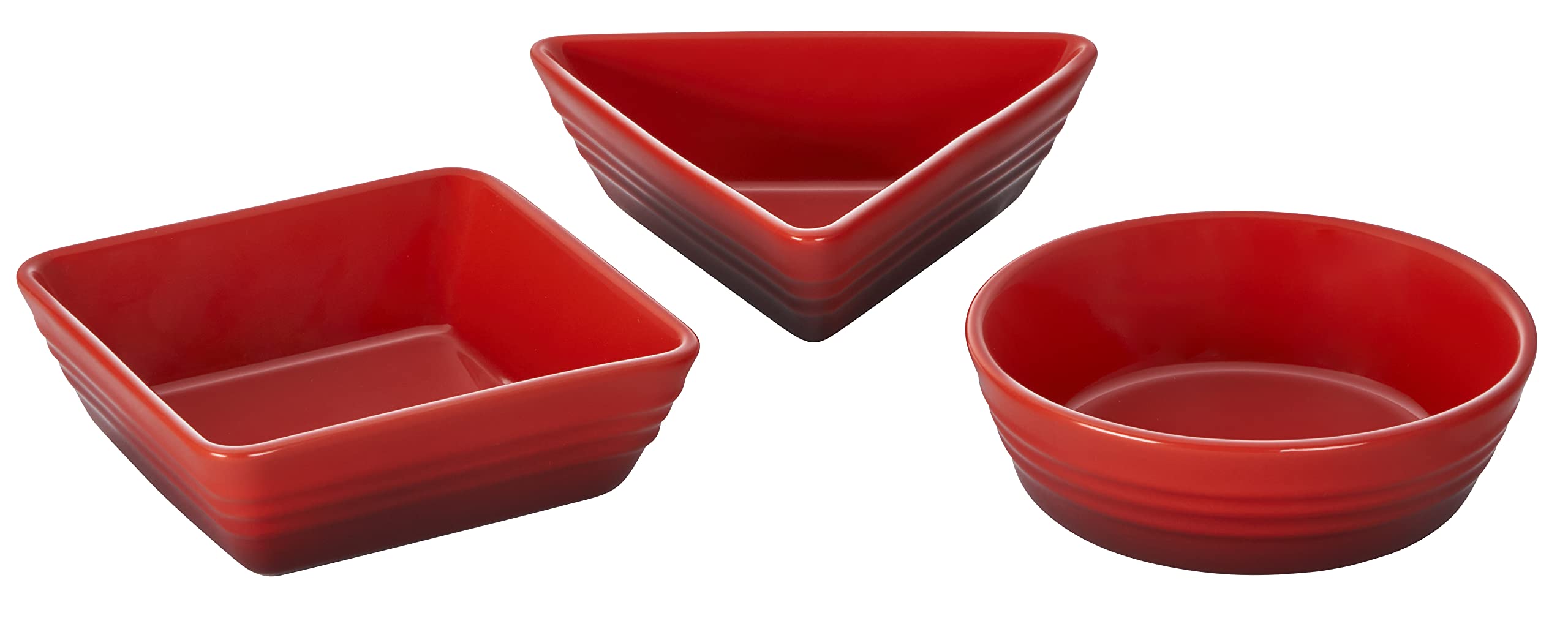 le-creuset-stoneware-tapas-dishes-set-of-3-cerise image 1