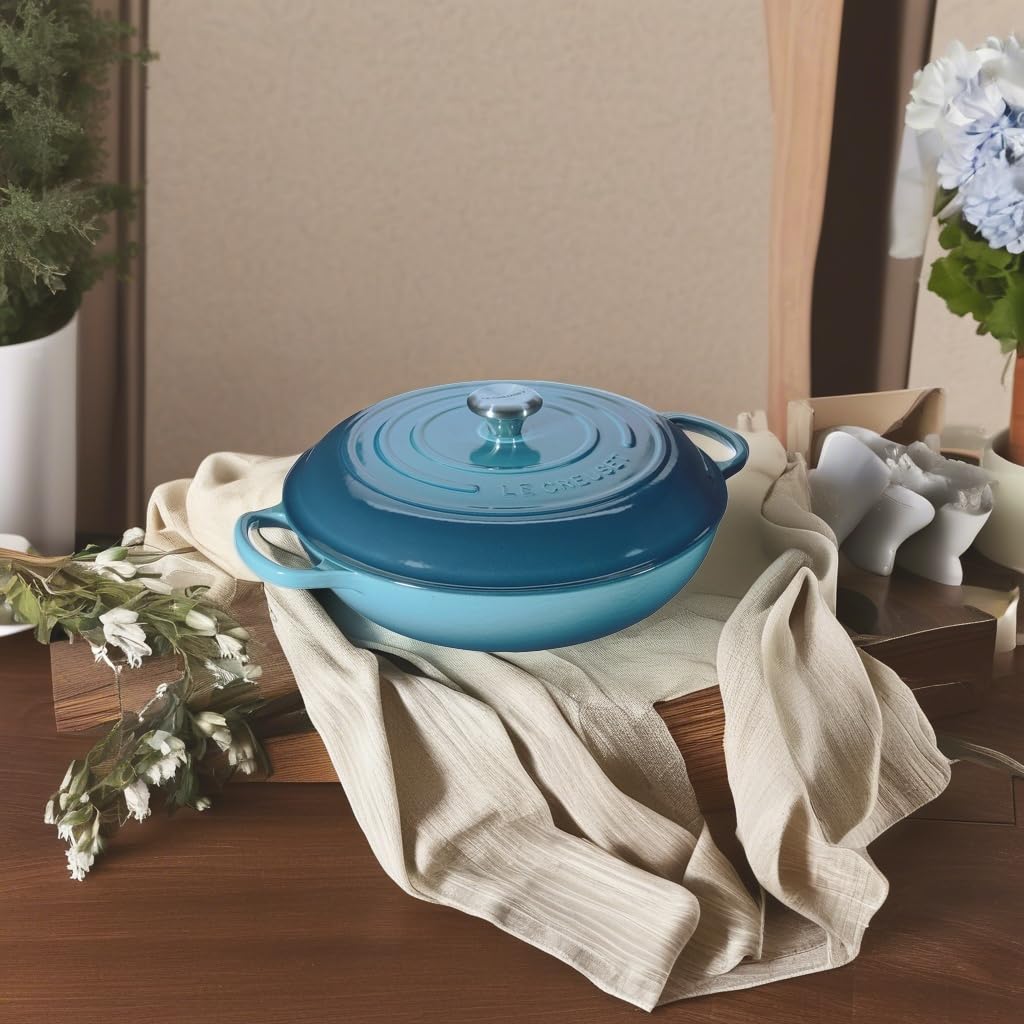 le-creuset-signature-enameled-cast-iron-round-braiser-5-qt-marine image 3