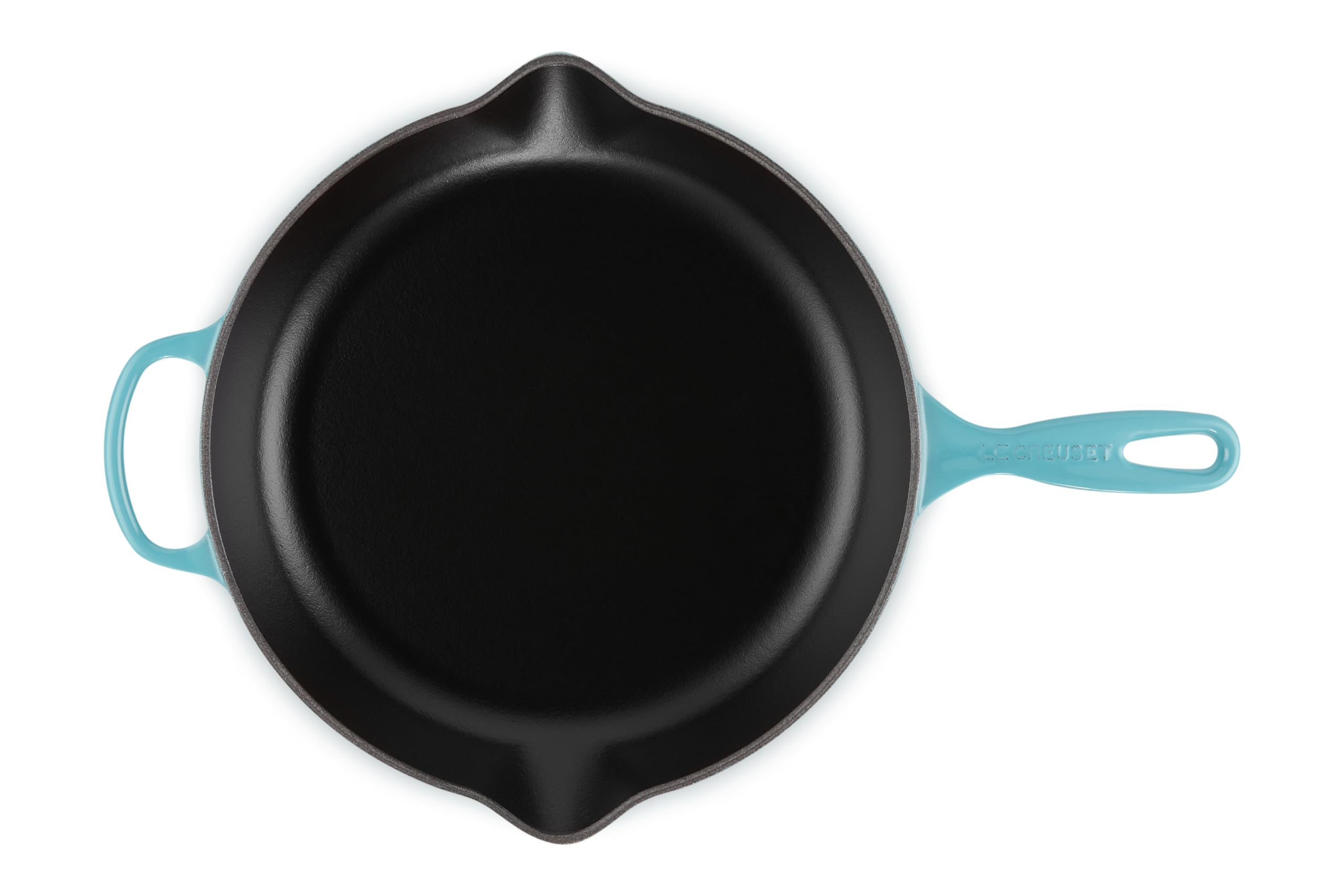 le-creuset-signature-iron-handle-skillet-11-75-inch-enameled-cast-iron-caribbean image 4