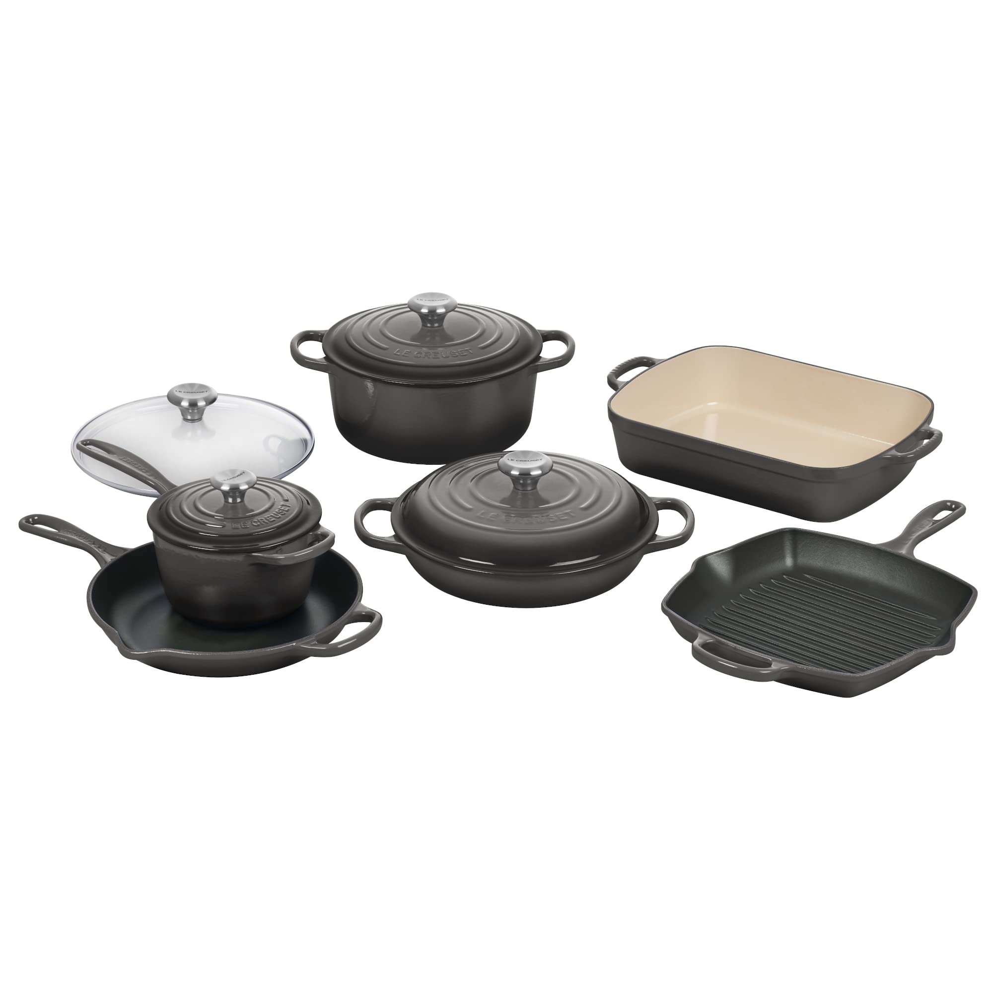le-creuset-signature-enameled-cast-iron-cookware-set-10-piece-white image 4
