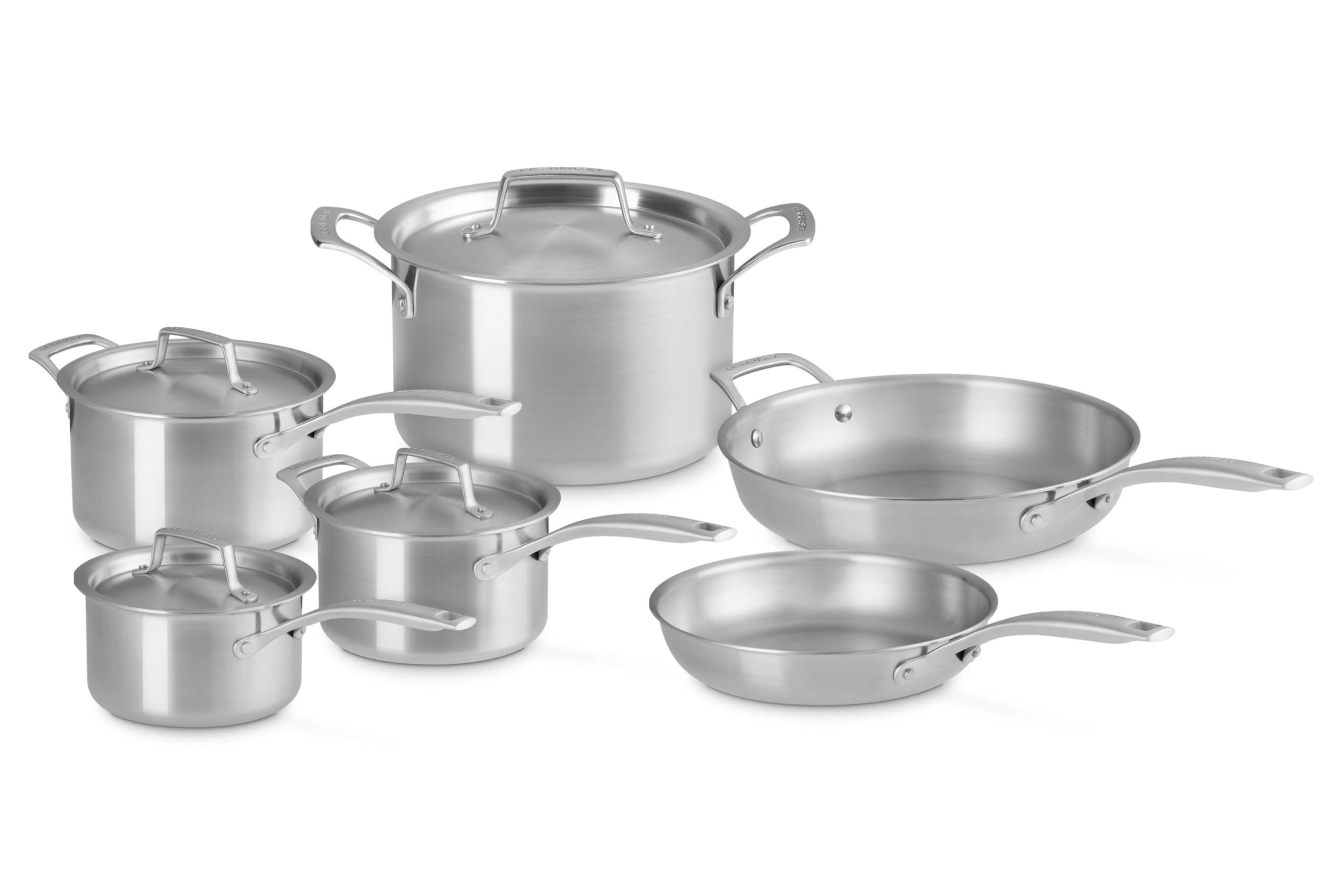 le-creuset-essential-stainless-steel-10-piece-cookware-set image 1