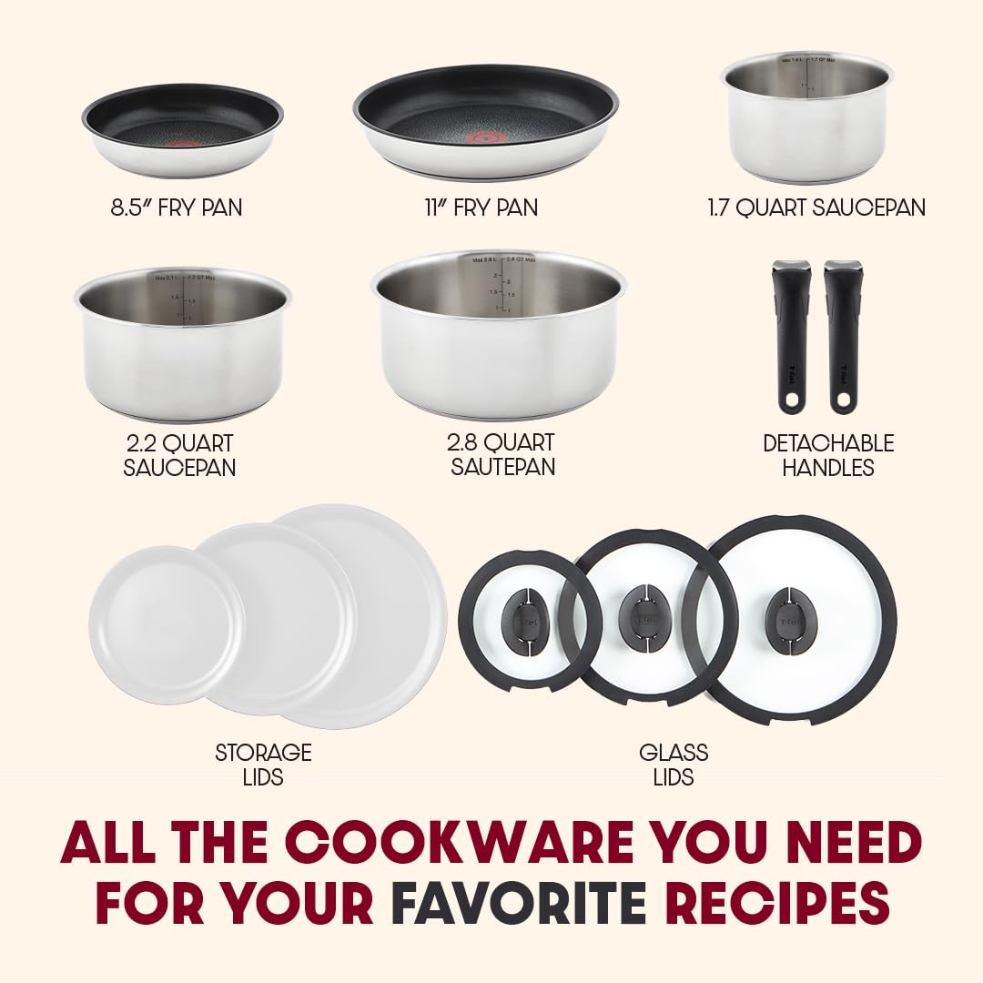 t-fal-ingenio-expertise-13-piece-stainless-steel-cookware-set-with-detachable-ha image 3