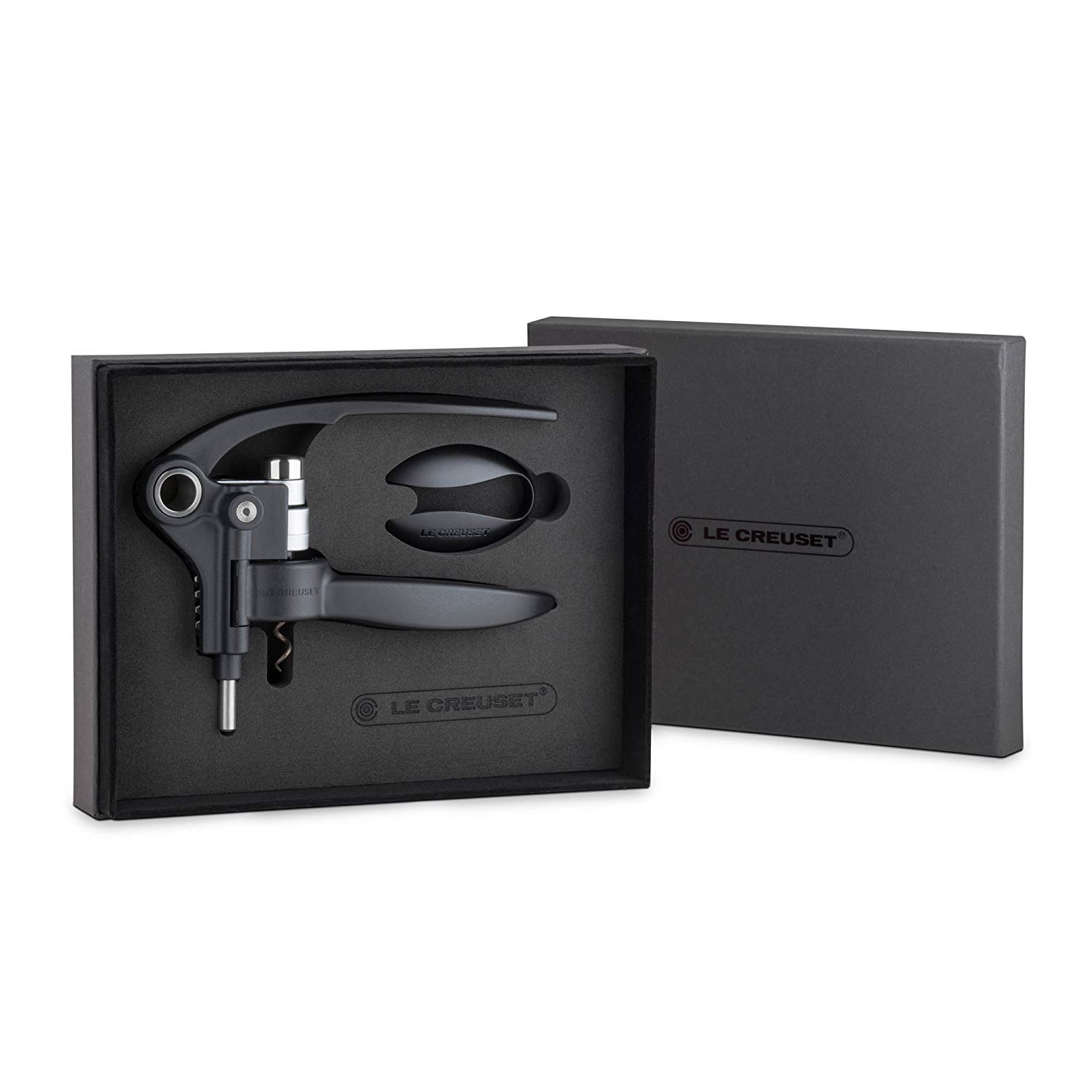 le-creuset-original-lever-corkscrew-wine-opener-and-foil-cutter-gift-set-black image 8