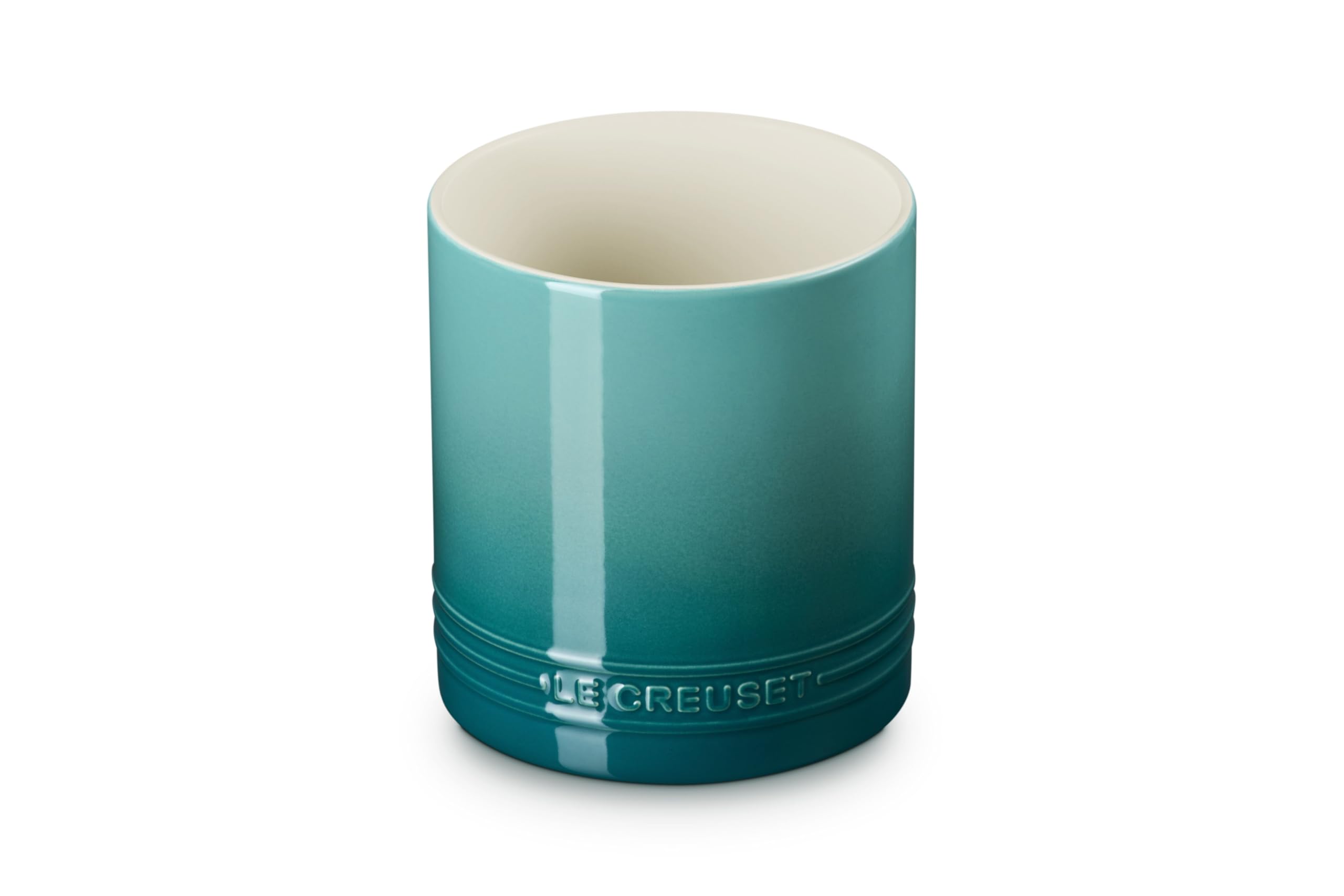 le-creuset-signature-straight-wall-stoneware-utensil-crock-1-qt-riviera image 2