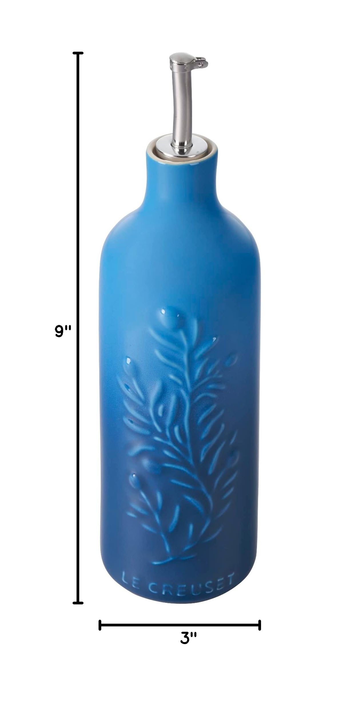 le-creuset-olive-branch-collection-stoneware-oil-cruet-9-inch-marseille image 3