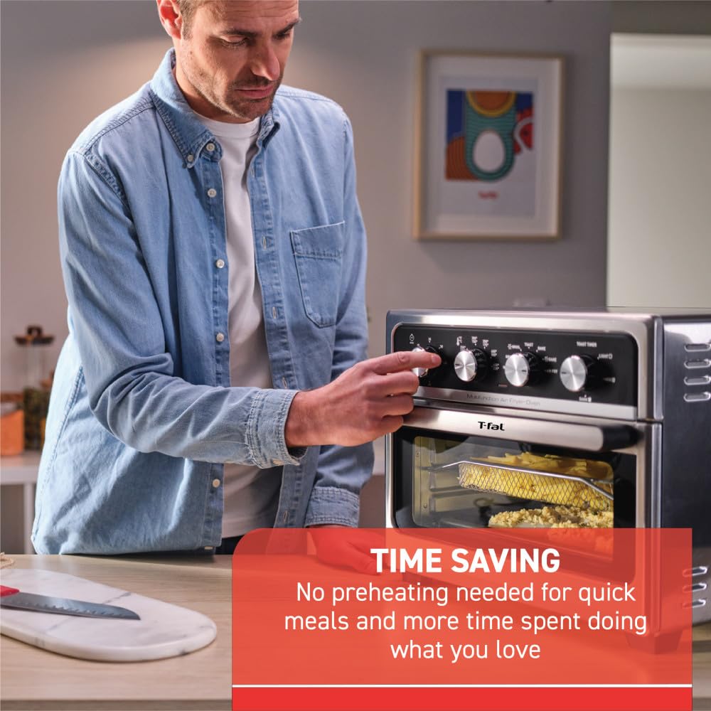 t-fal-easy-fry-9-in-1-toaster-oven-air-fryer-combo-21-qt-stainless-steel image 5