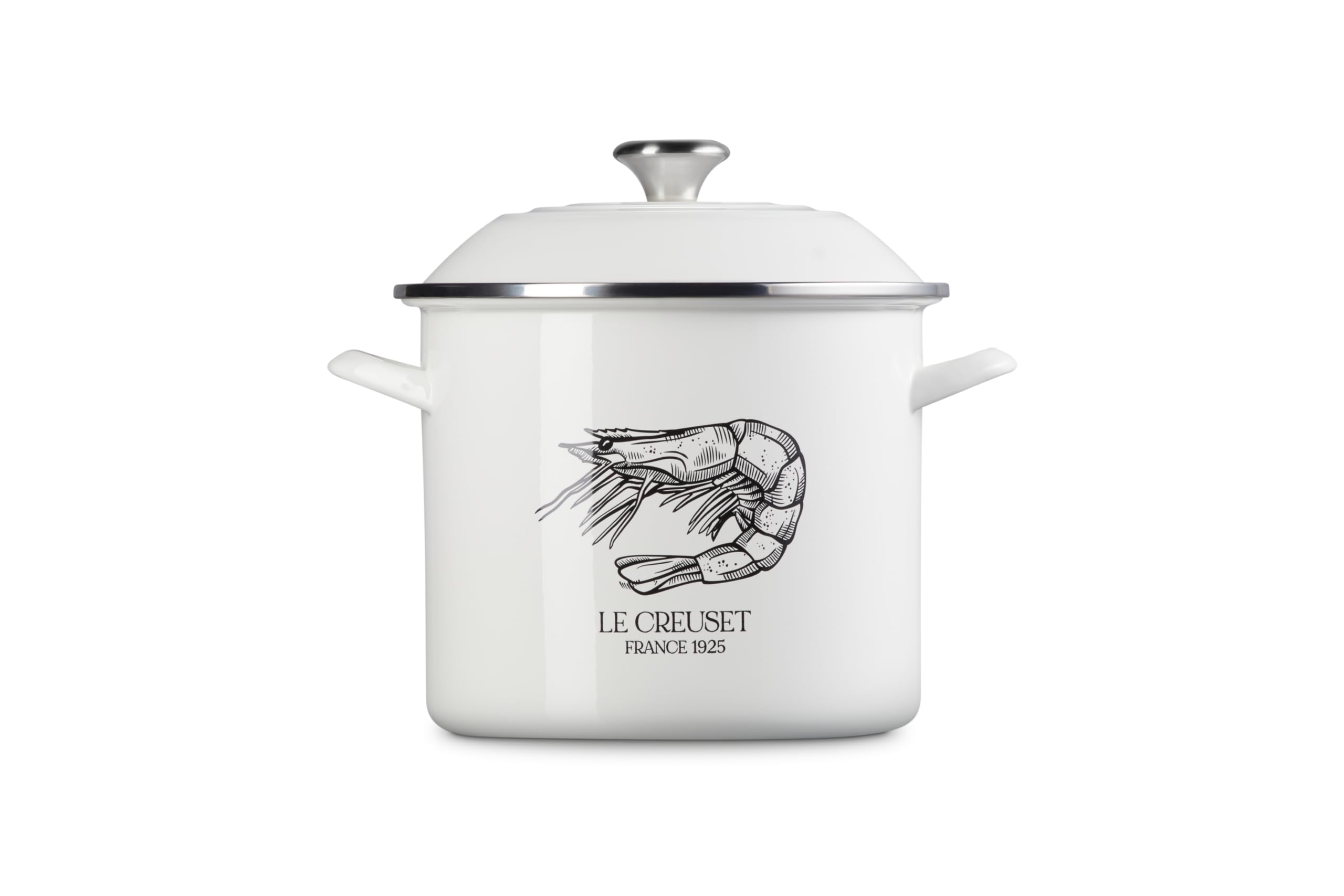 le-creuset-enamel-on-steel-traditional-shrimp-stockpot-10-qt-white image 2