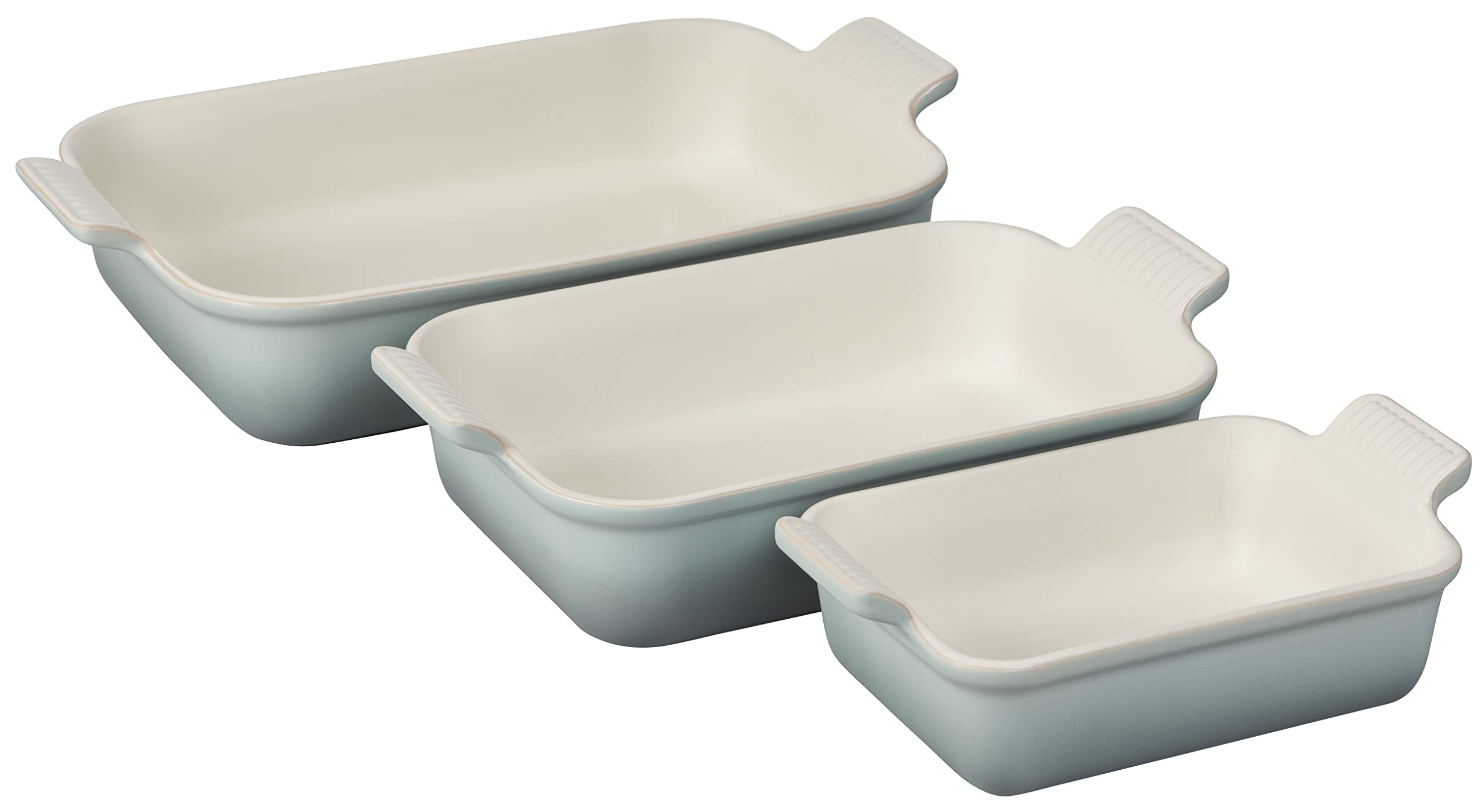 le-creuset-stoneware-heritage-3-piece-rectangular-baking-dish-set-chiffon-pink image 6