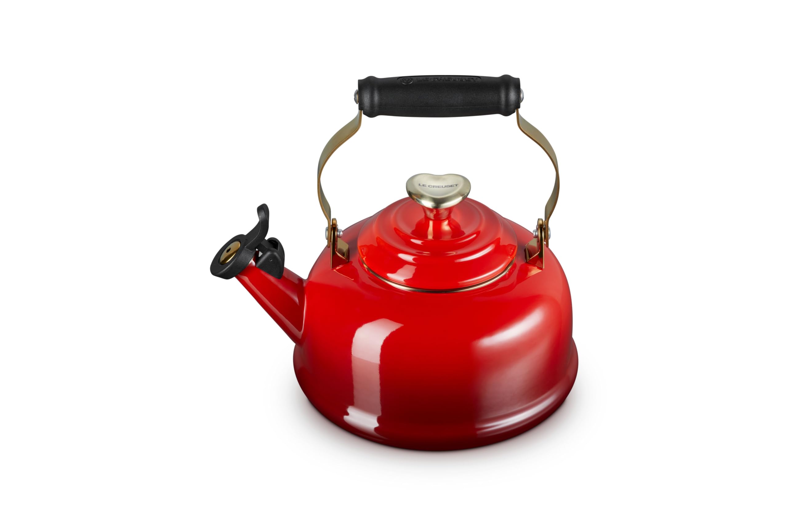 le-creuset-classic-whistling-tea-kettle-1-7-qt-cerise-with-light-gold-heart-knob image 1