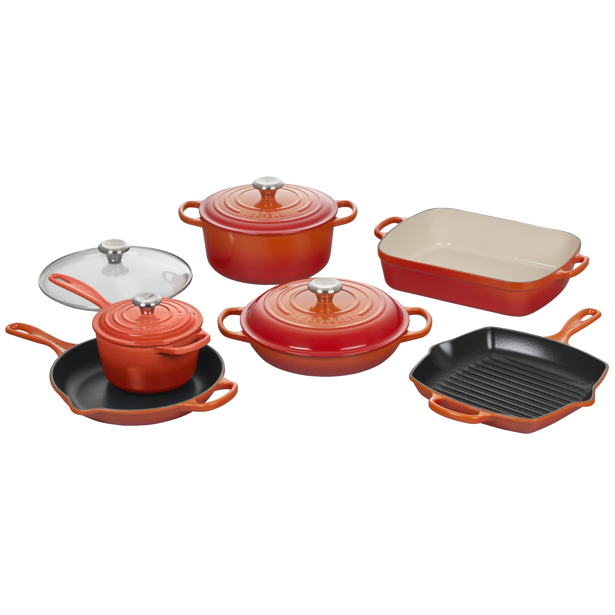 le-creuset-signature-enameled-cast-iron-cookware-set-10-piece-white image 5