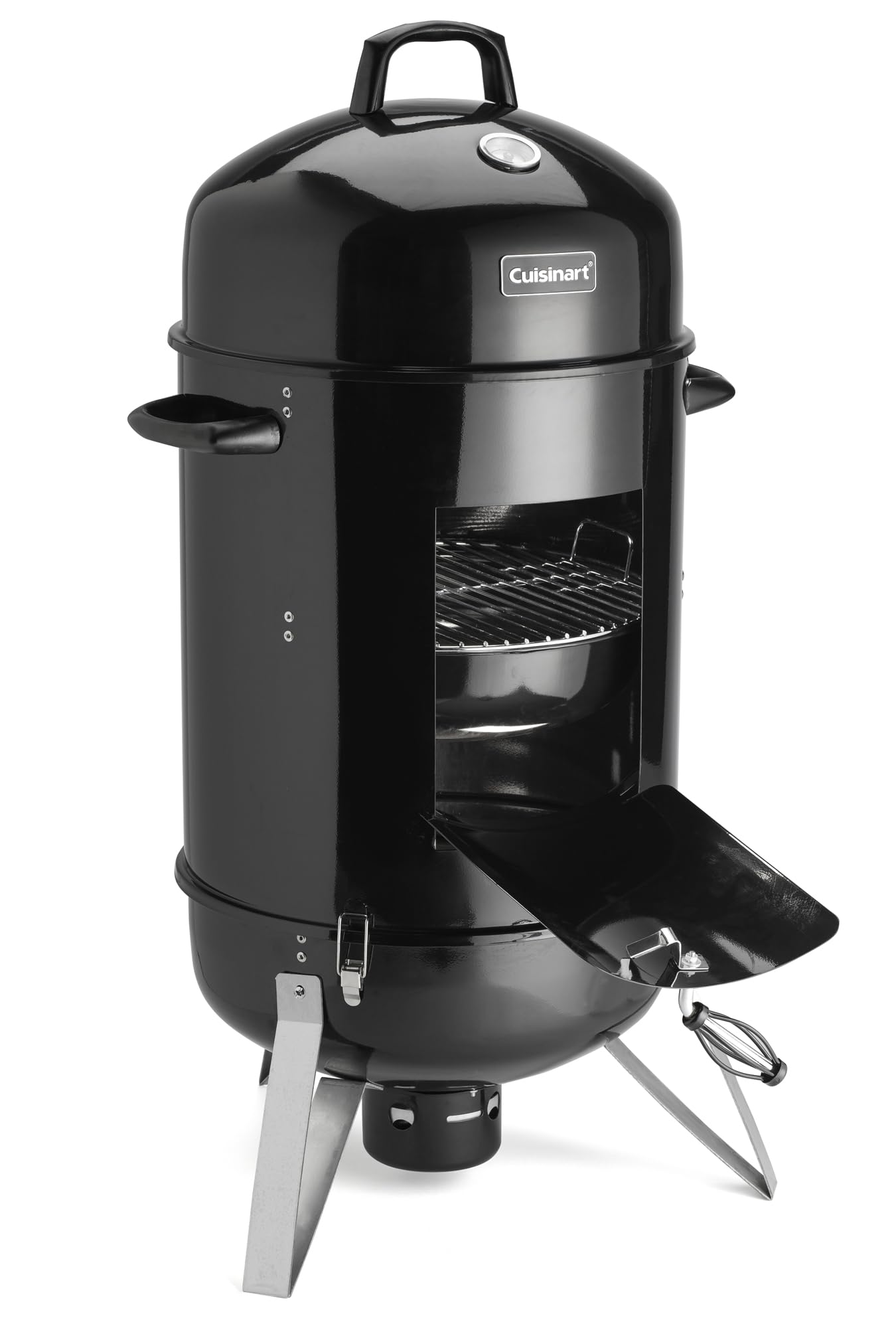 cuisinart-18-inch-vertical-charcoal-smoker-with-thermometer-and-water-bowl image 8