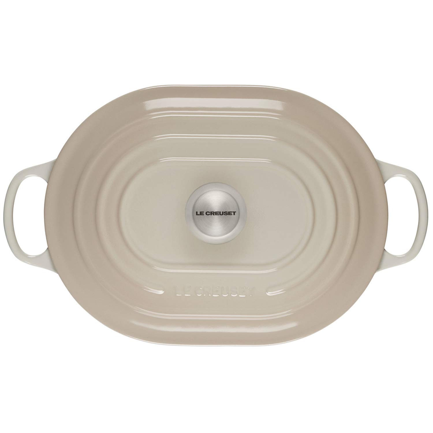 le-creuset-enameled-cast-iron-signature-oval-casserole-with-lid-3-75-qt-meringue image 3