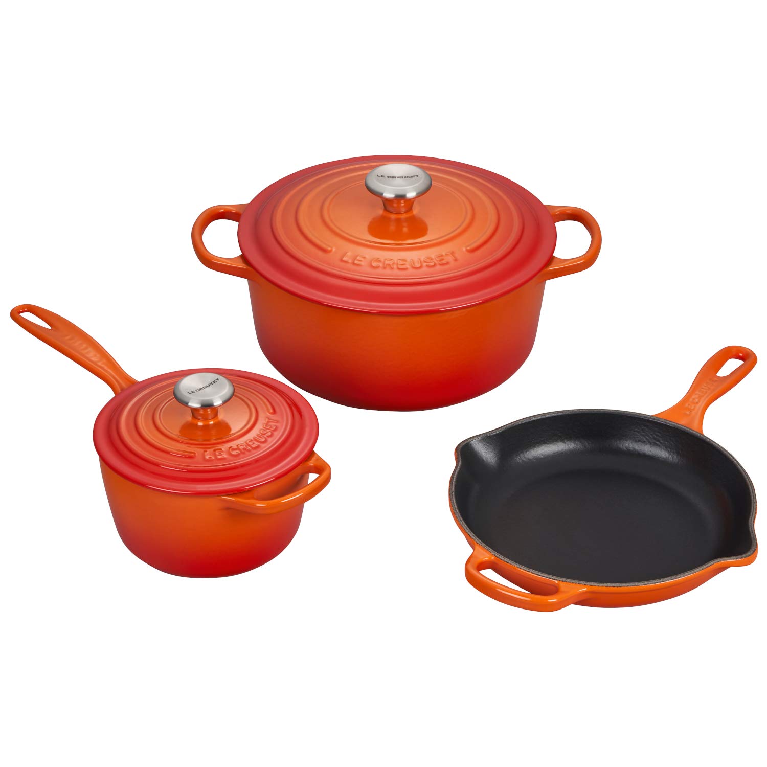 le-creuset-enameled-cast-iron-signature-5-pc-cookware-set-flame image 1